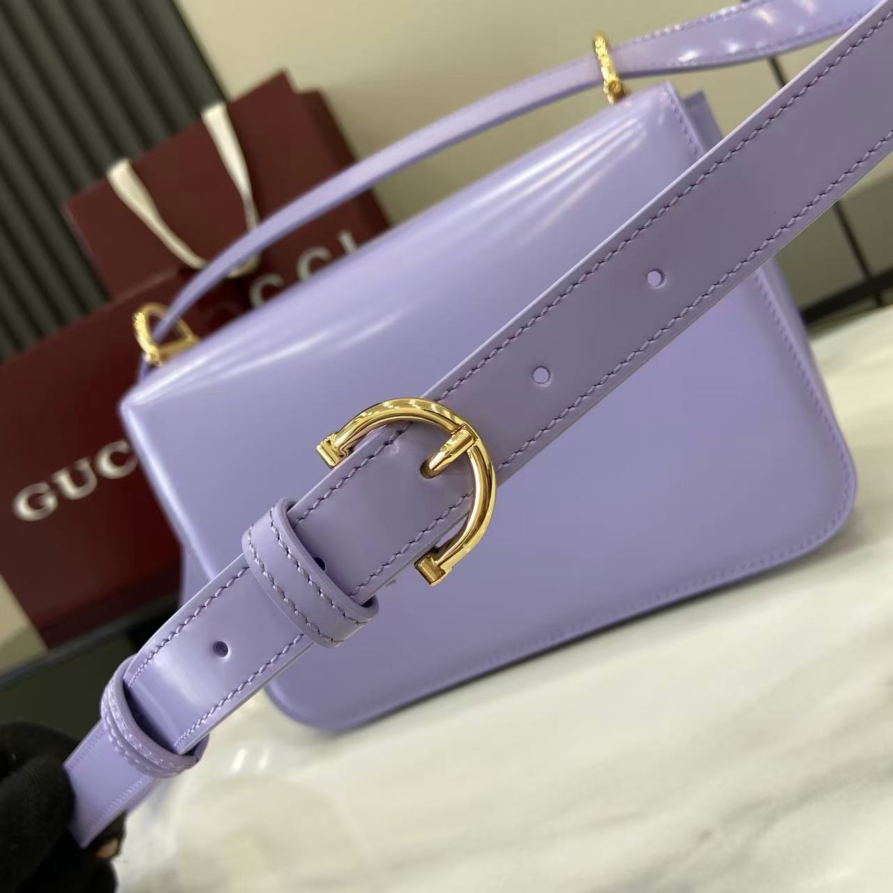 Gucci 25 Siena Bag Light Purple Gold Leather 292571