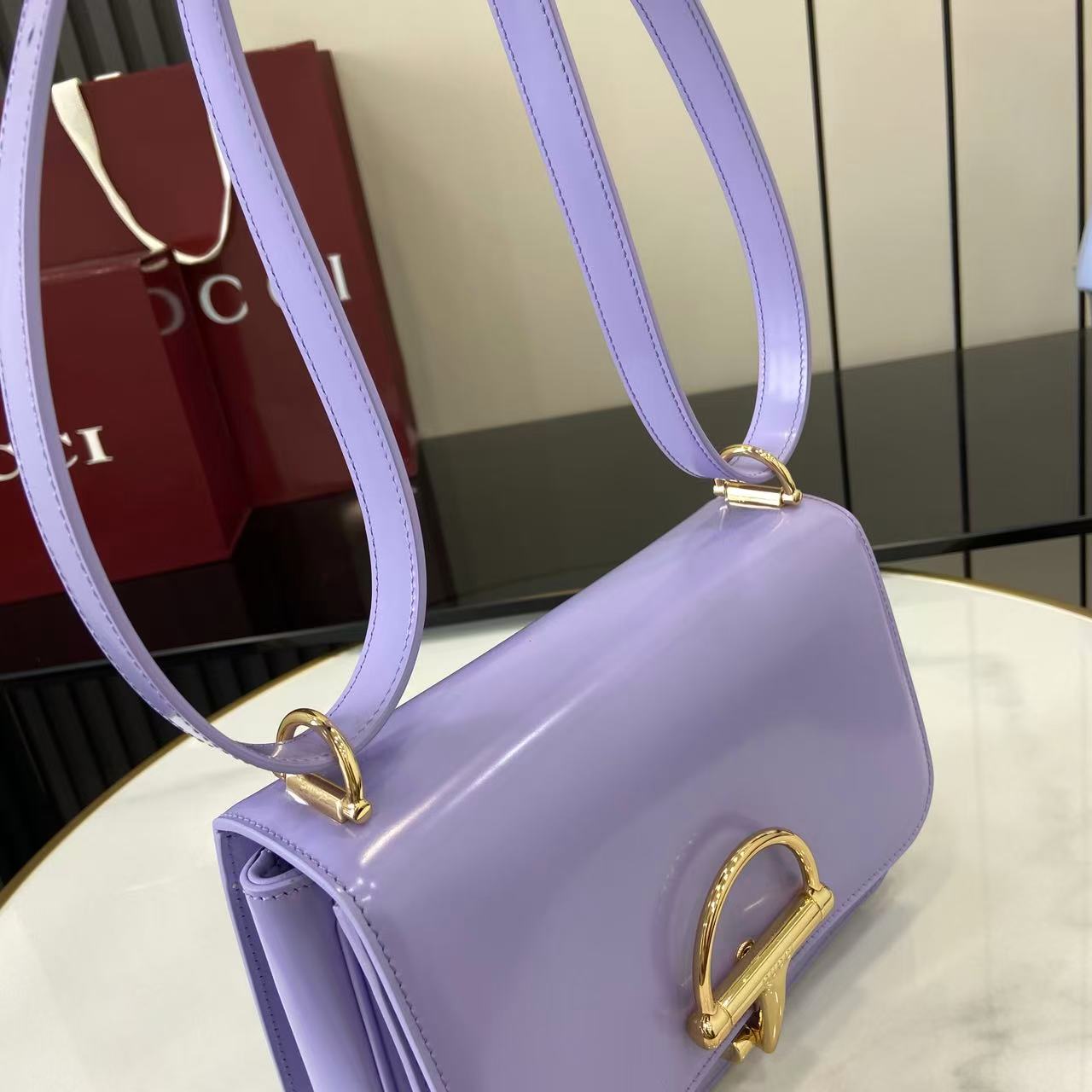 Gucci 25 Siena Bag Light Purple Gold Leather 292571