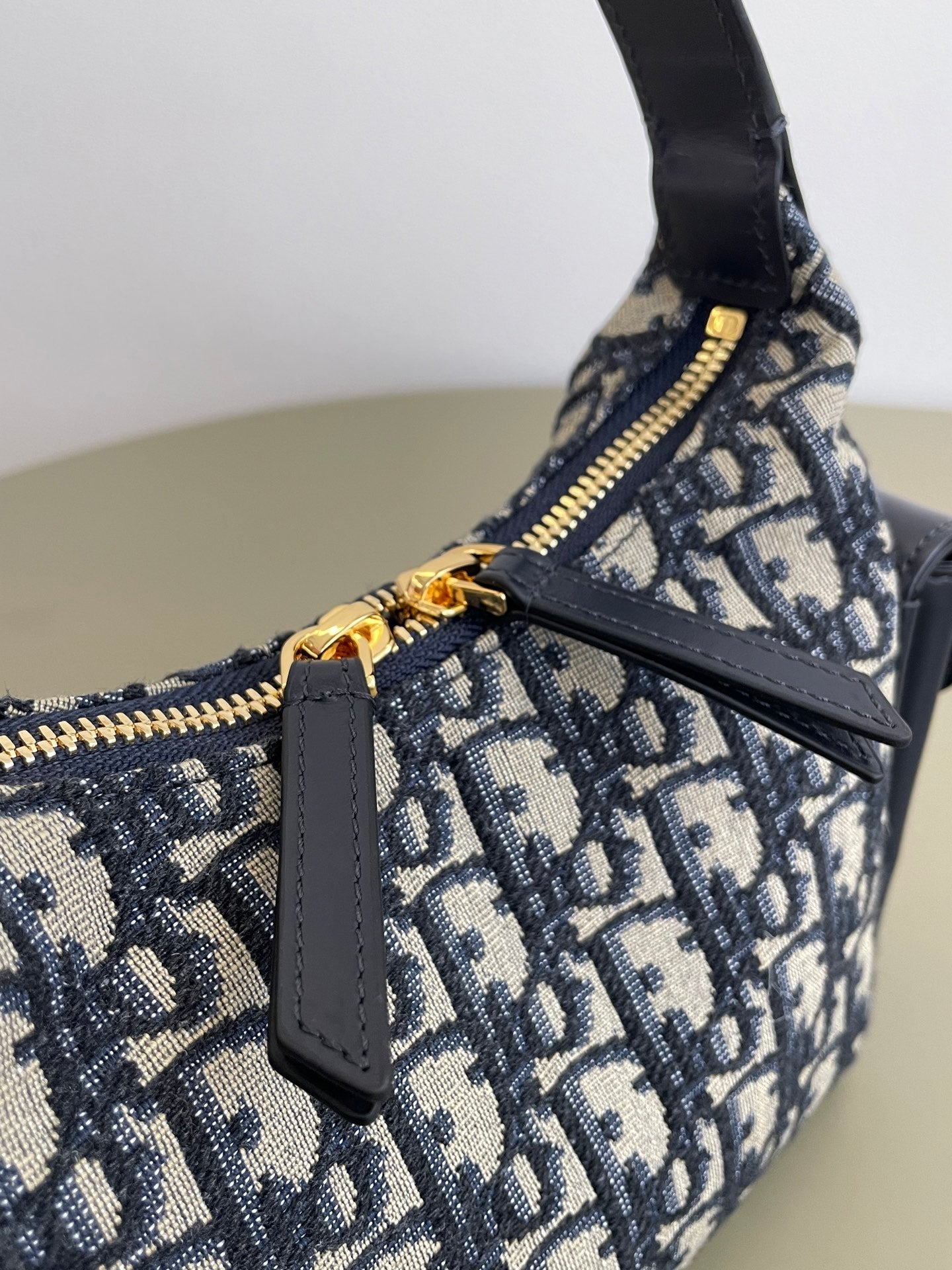 CD Medium Dream Bag 18 Blue Oblique Jacquard and Calfskin