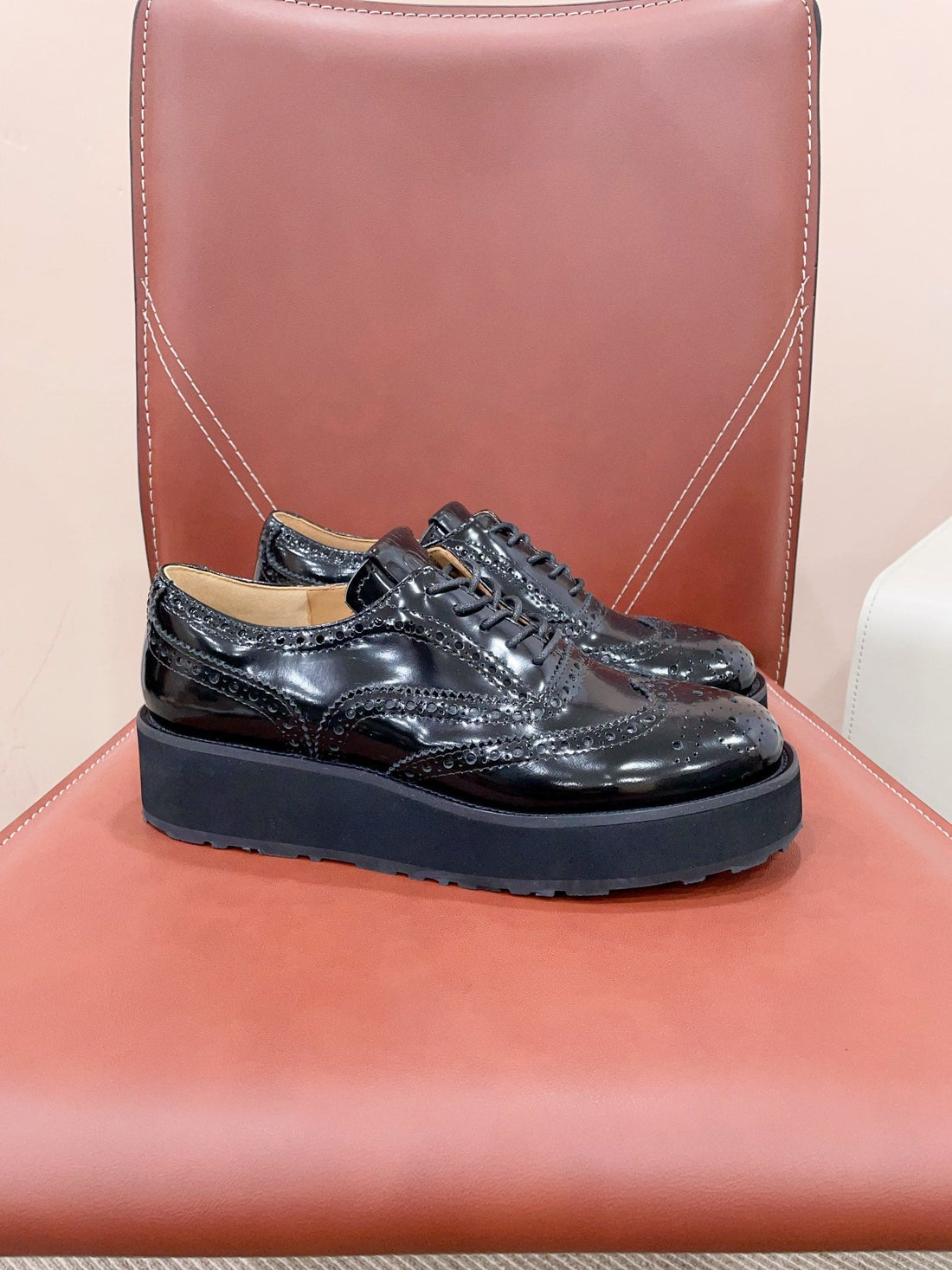Miu-Church's Lace-Ups Black Glossy Nubuck Leather