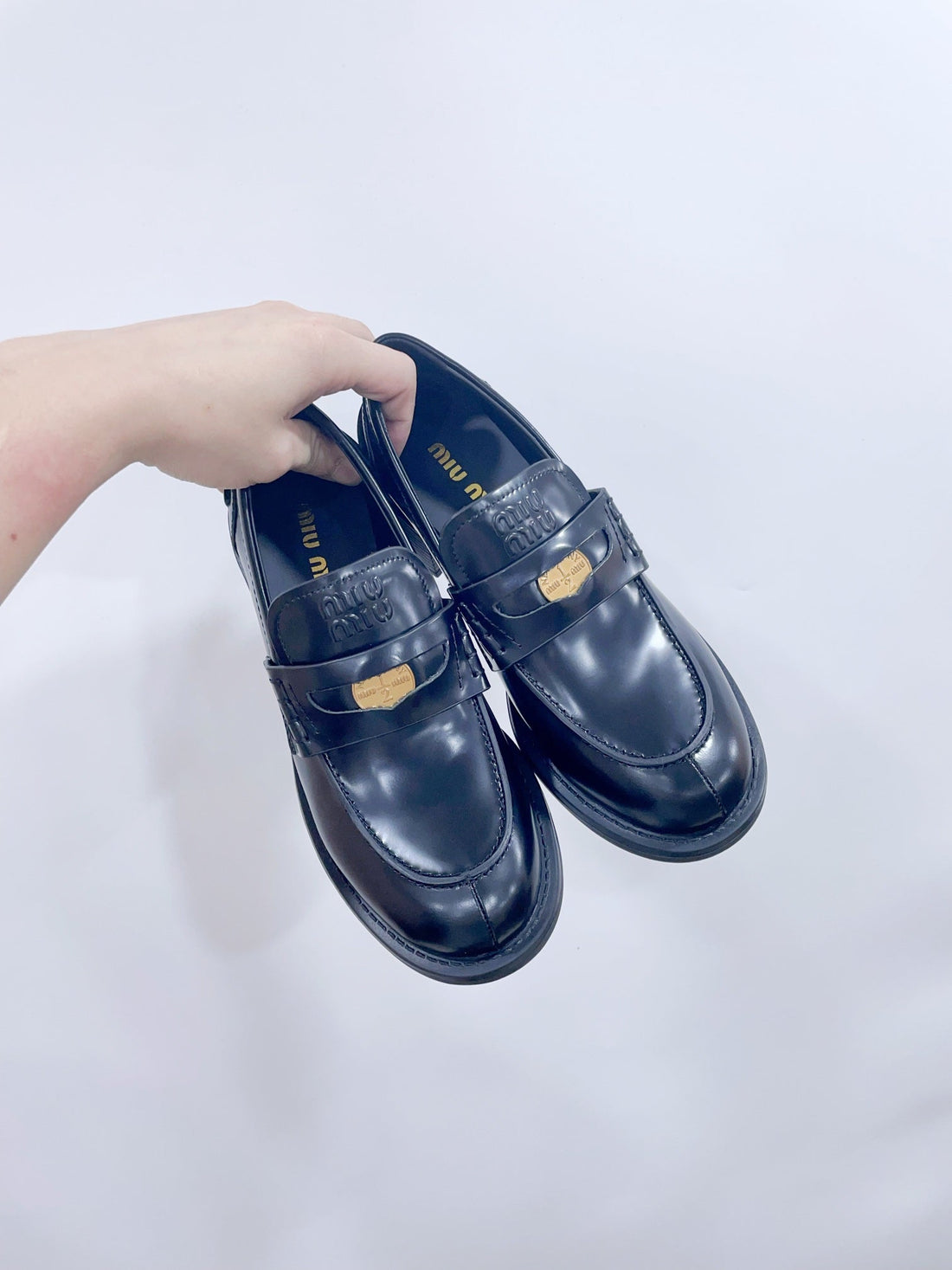 Miu Loafers Black Cowhide