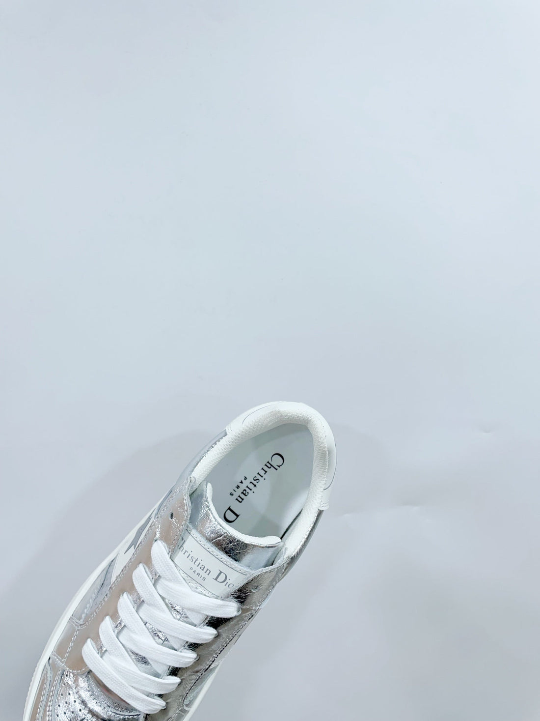 CD Star Platform Sneaker In Silver Glossy Calfskin 999868