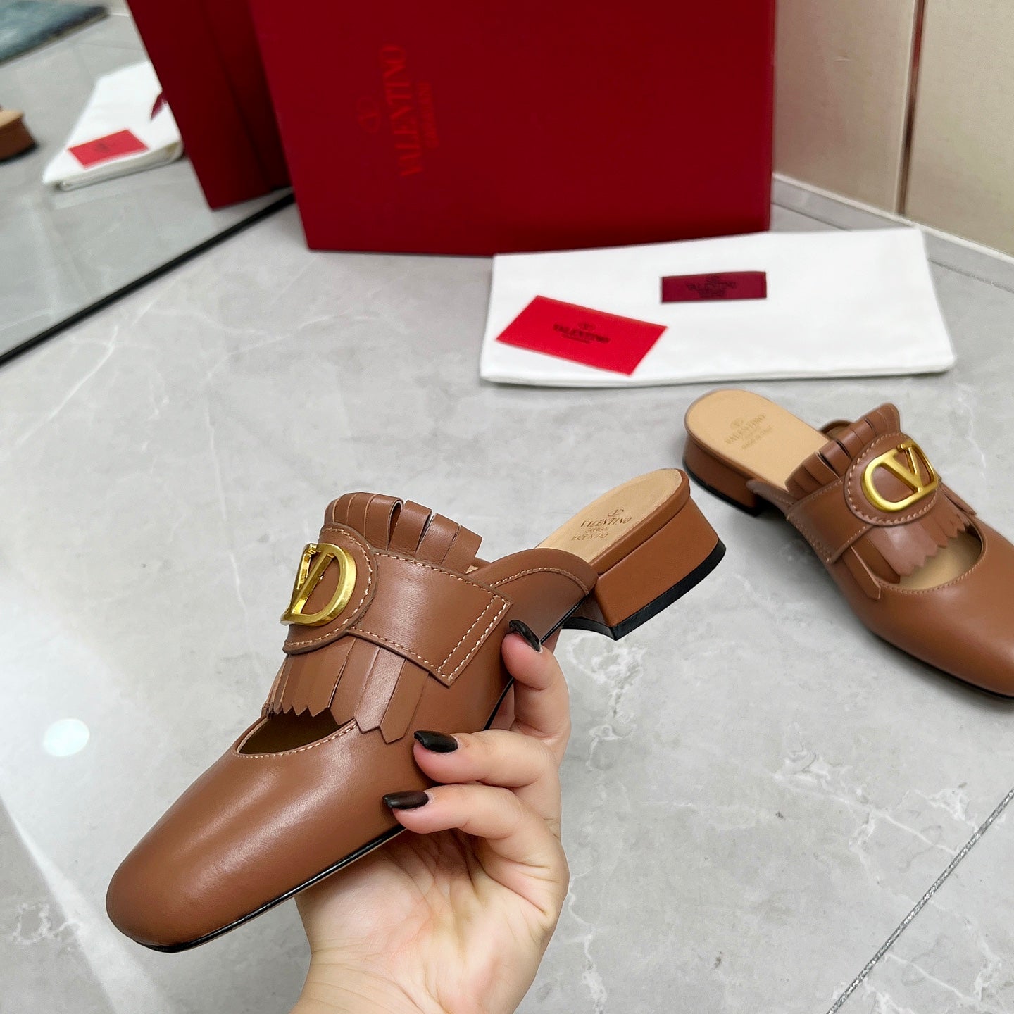 VT 25 Signature Mule Loafer Brown Calf Leather 293944