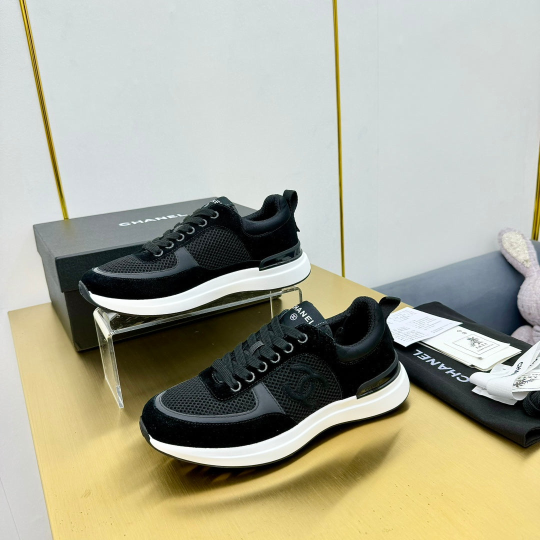 CC LEISURE SNEAKER BLACK VELVET MIX BREATHABLE MESH