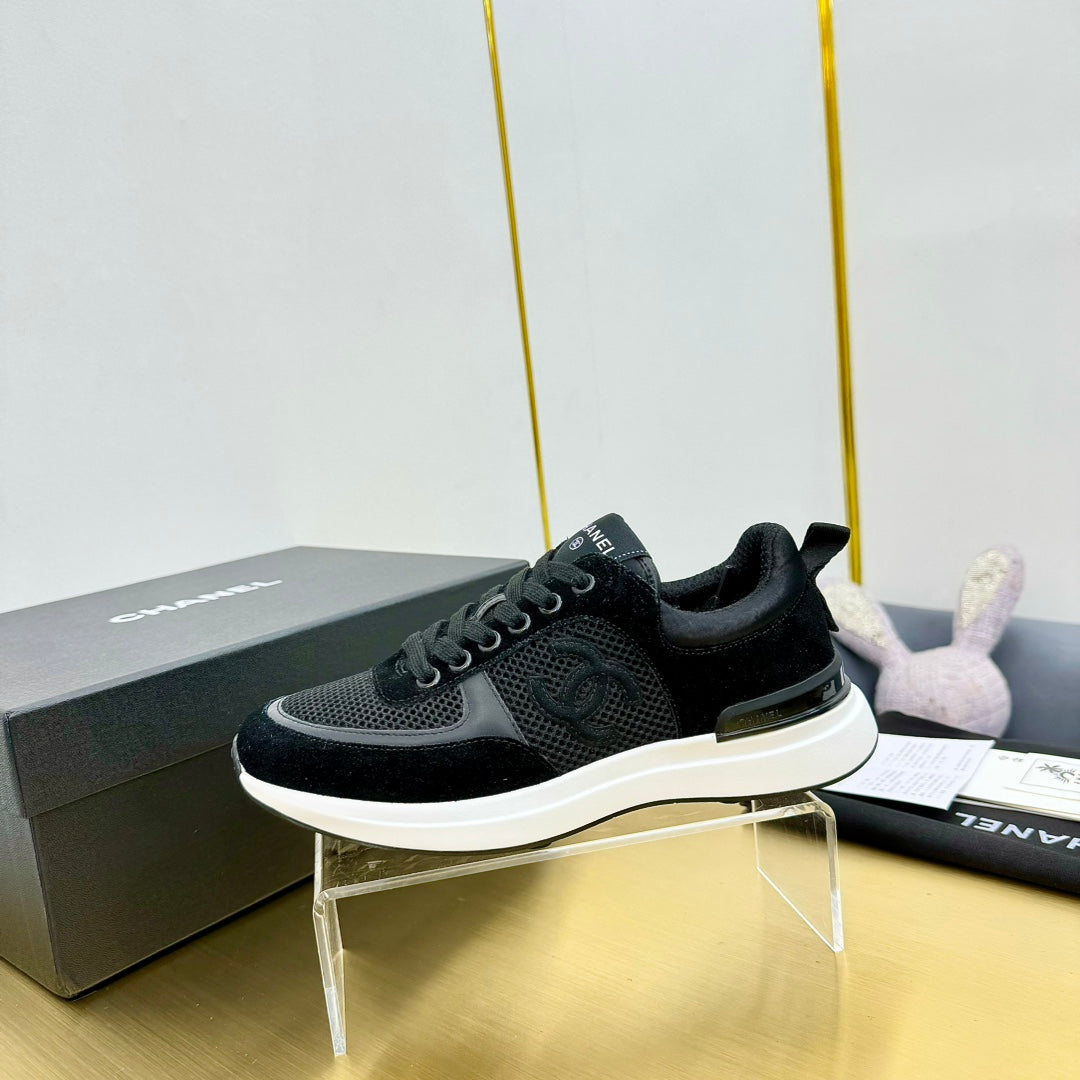 CC LEISURE SNEAKER BLACK VELVET MIX BREATHABLE MESH