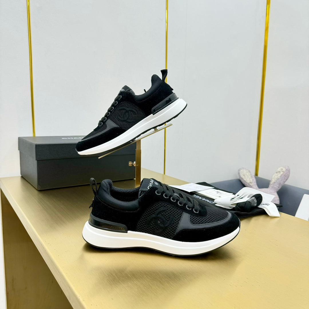 CC LEISURE SNEAKER BLACK VELVET MIX BREATHABLE MESH
