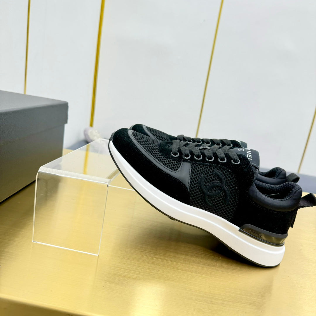 CC LEISURE SNEAKER BLACK VELVET MIX BREATHABLE MESH
