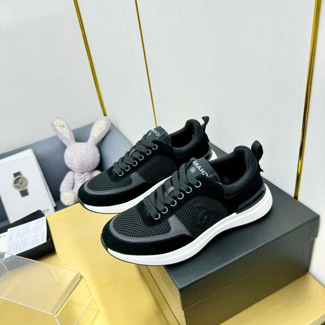 CC LEISURE SNEAKER BLACK VELVET MIX BREATHABLE MESH