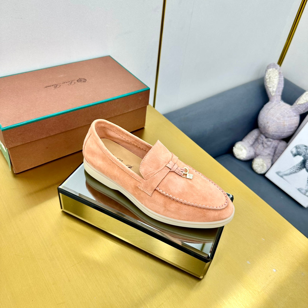 LP Summer Charms Walk Loafers Light Salmon Pink Suede 994509