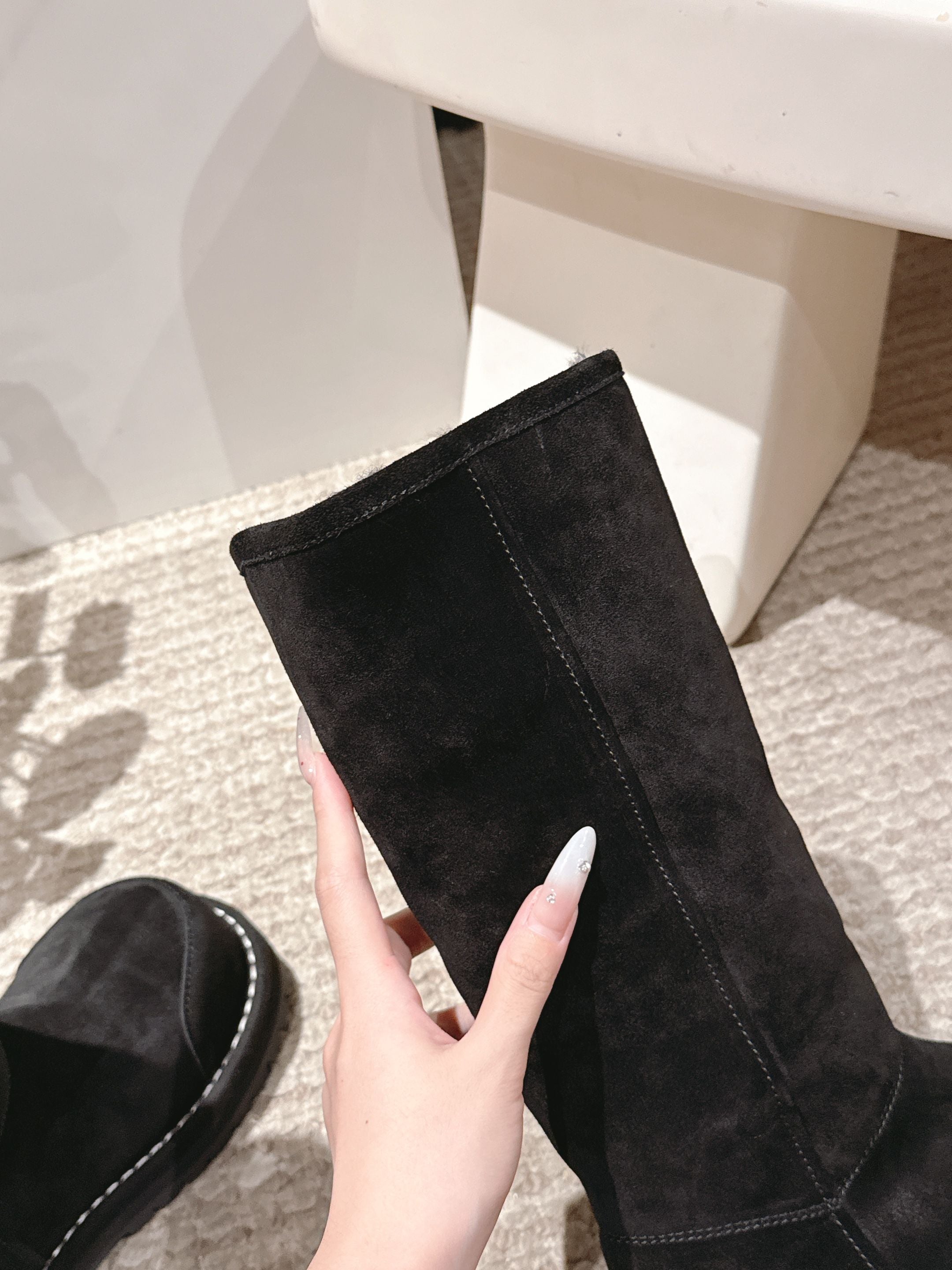 Balenciaga 25s snow boots black suede wool 467188