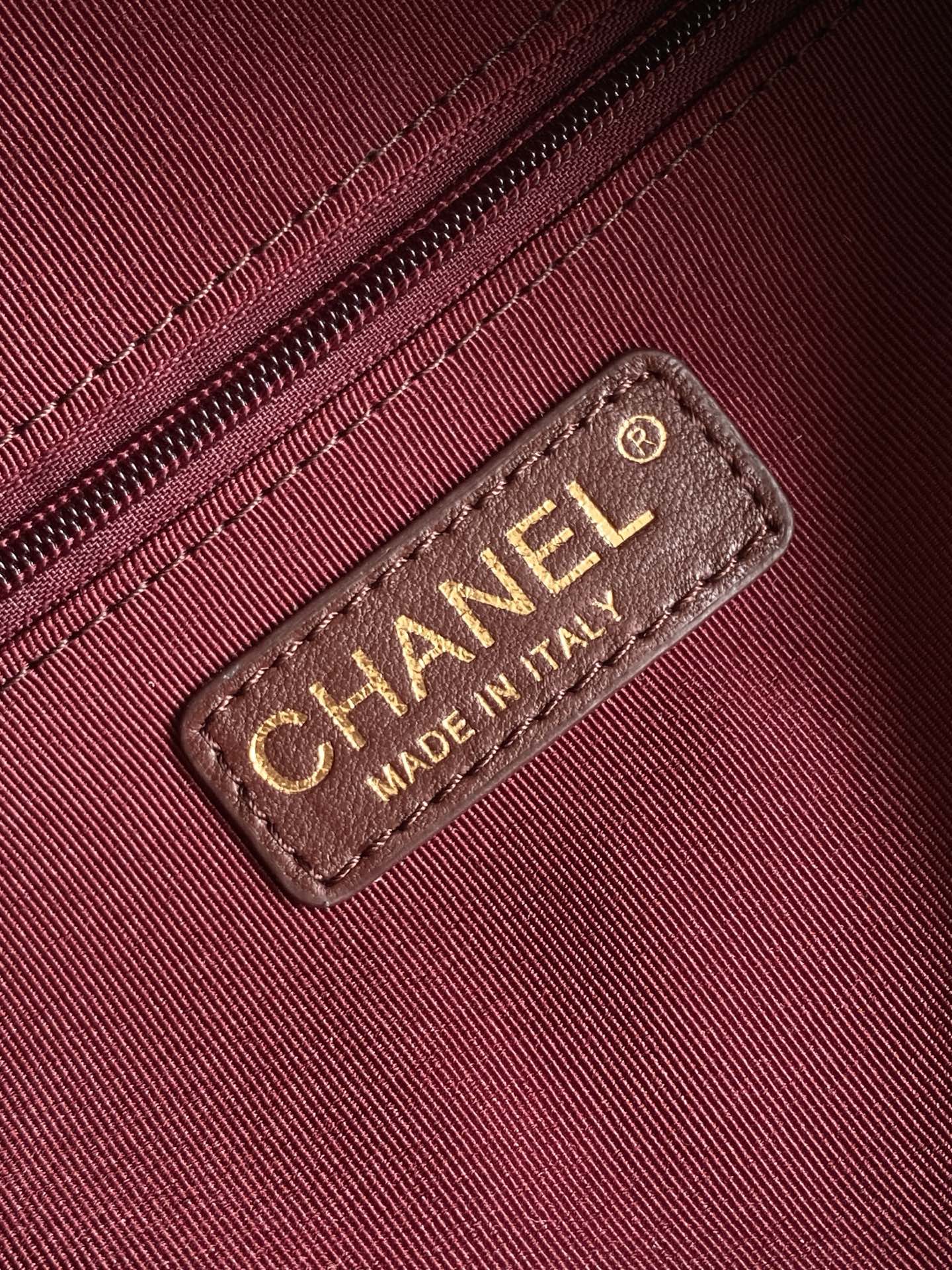 Chanel 25K Bowling Bag Burgundy Gold Sheepskin 294980