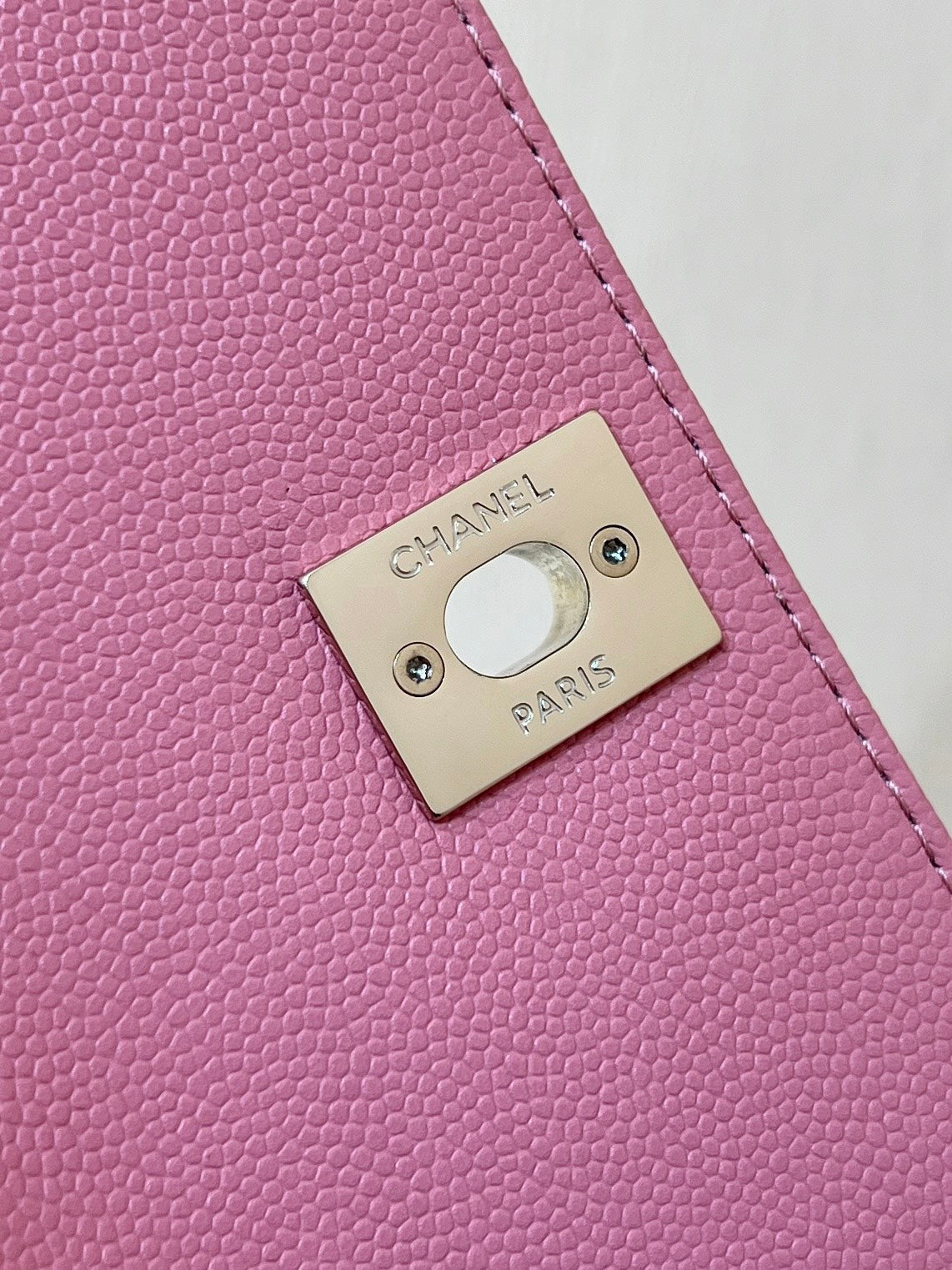 CC Super Mini Handle Bag 14.5 Pink Leather Gold Hardware