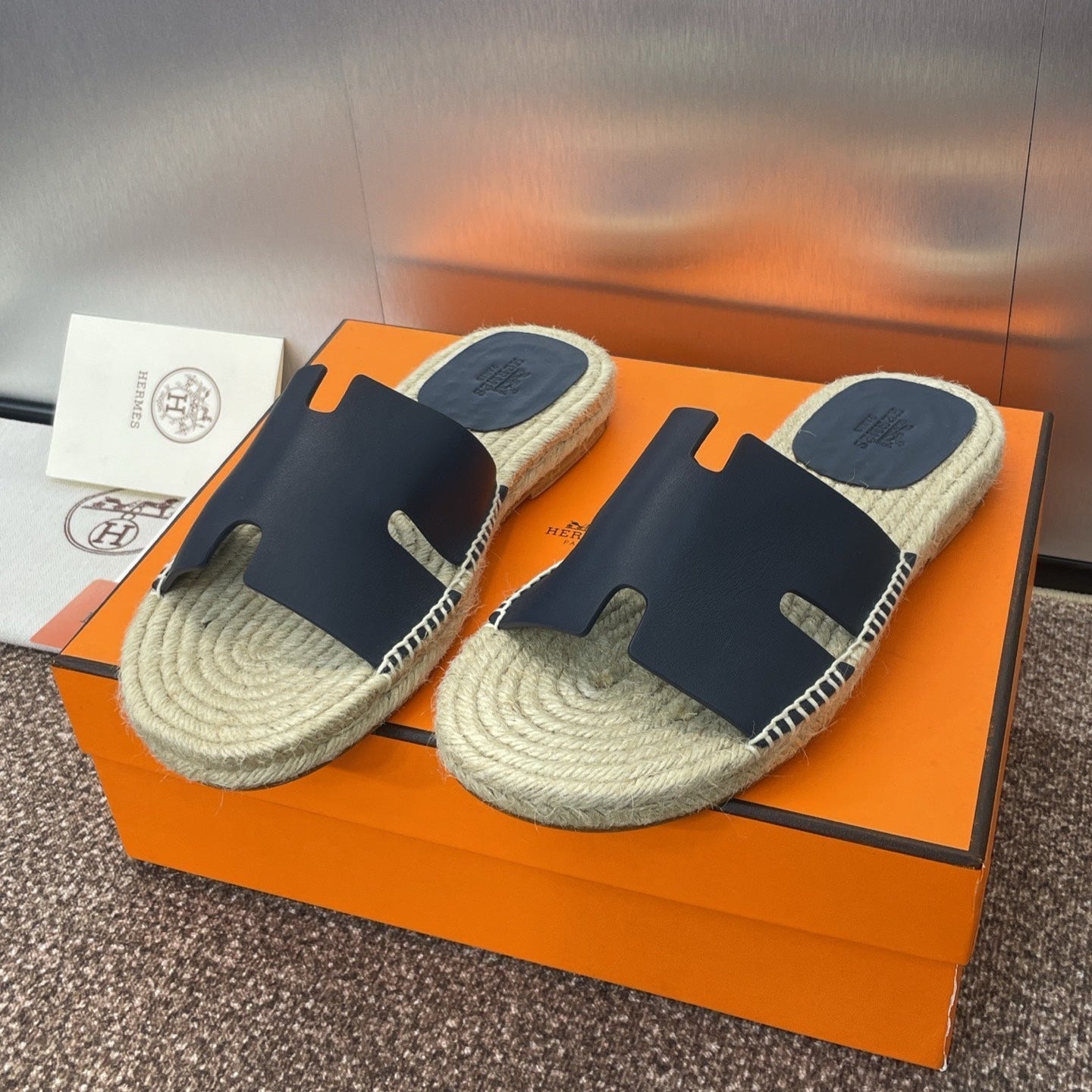 HM 25 Antigua Espadrilles Dark Blue Calfskin