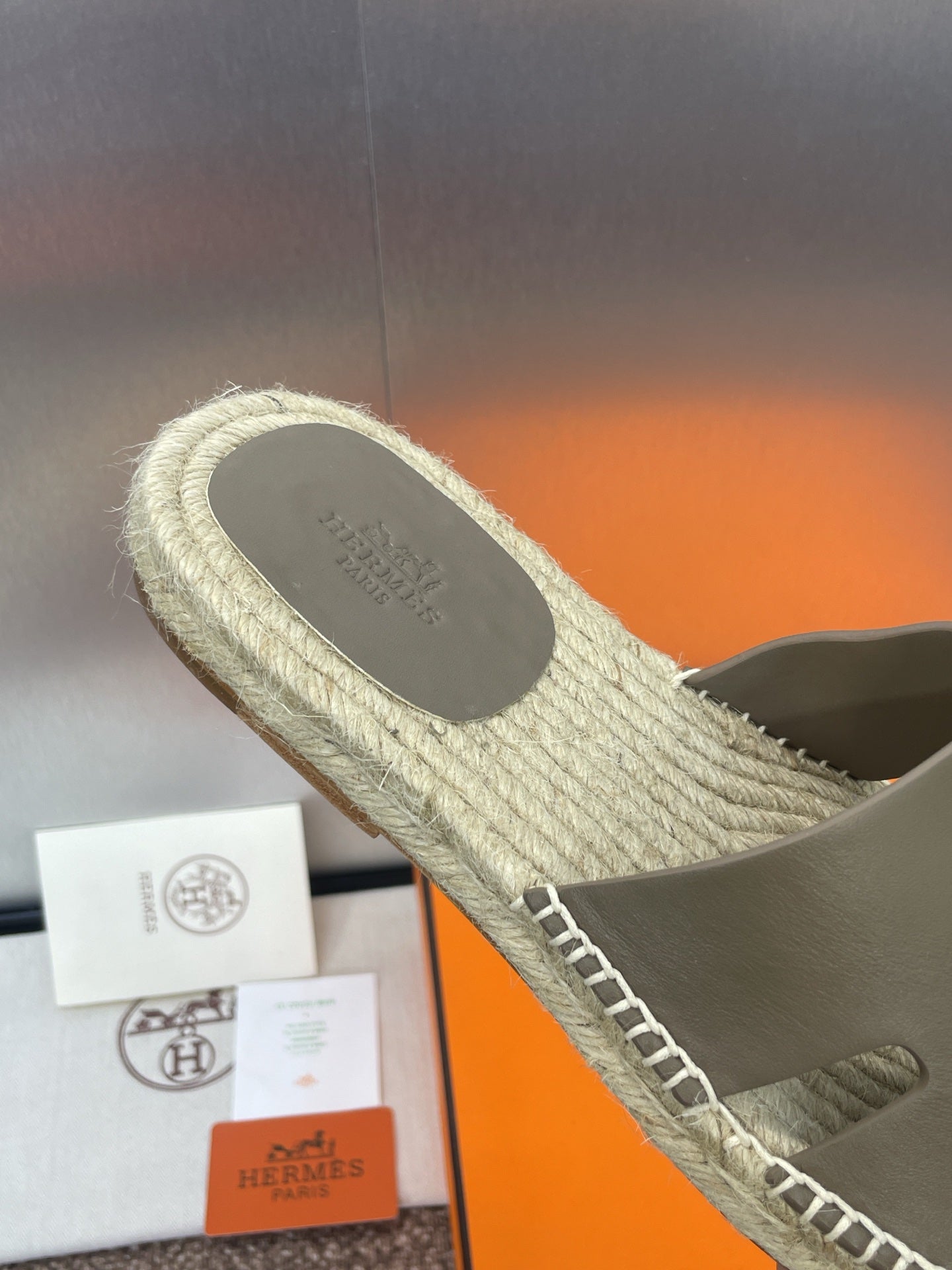 HM 25 Antigua Espadrilles Etoupe Calfskin