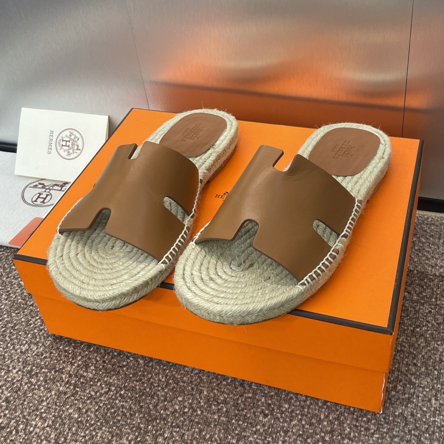 HM 25 Antigua Espadrilles Gold Calfskin
