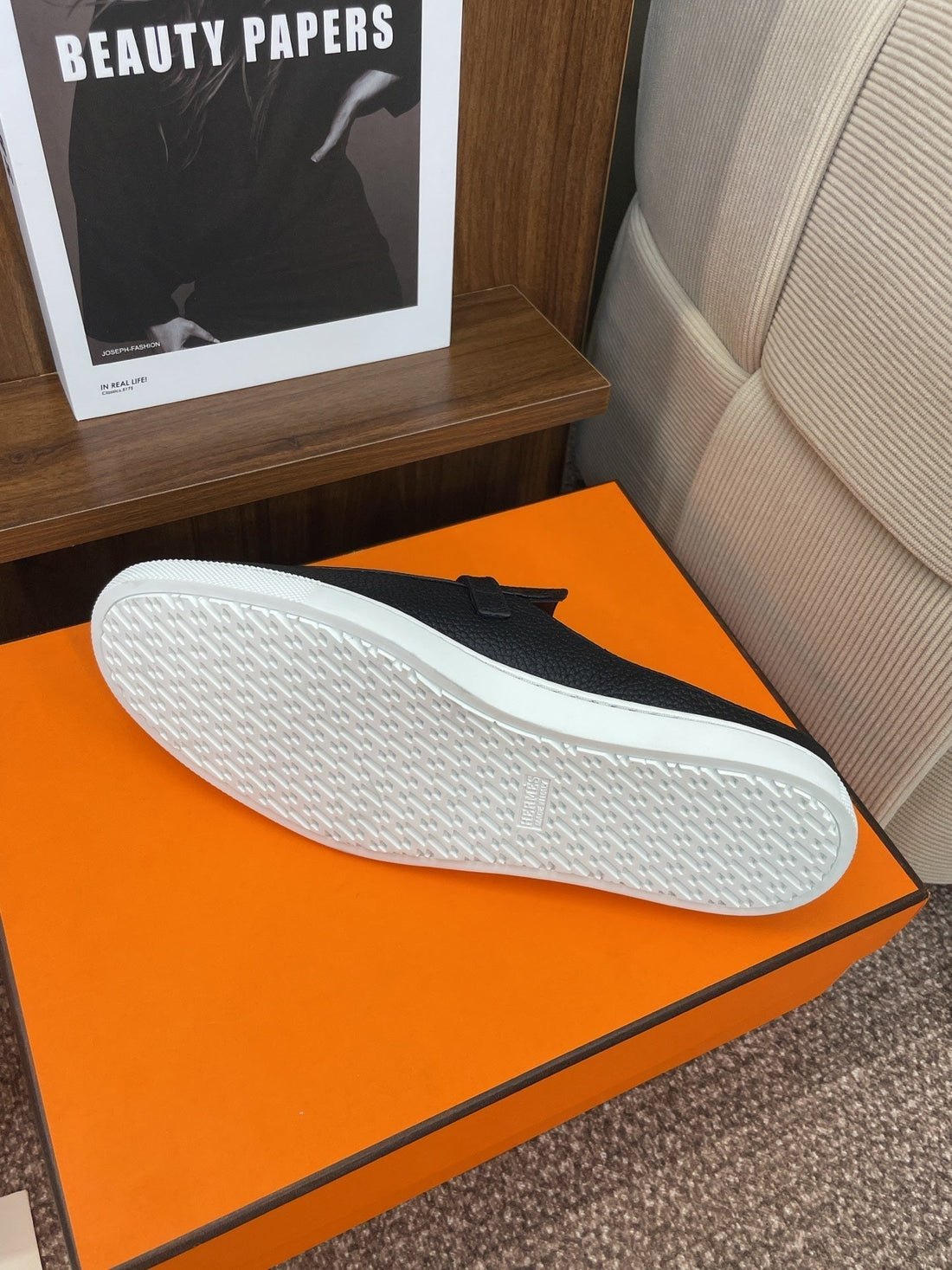 HM OZ Mule Black Calfskin 372938