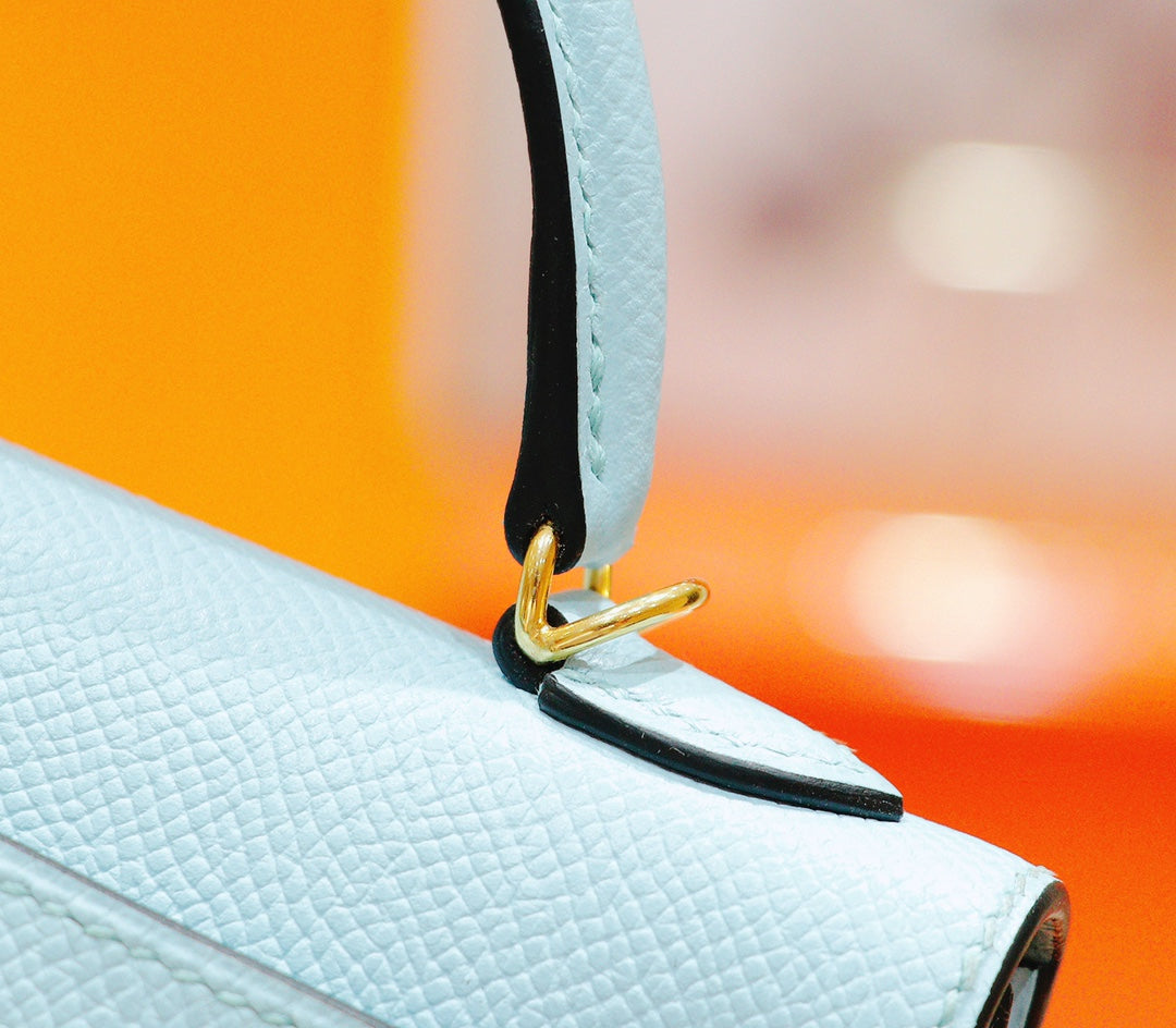HM Mini Kelly 19cm Cloud Blue Epsom Gold Hardware