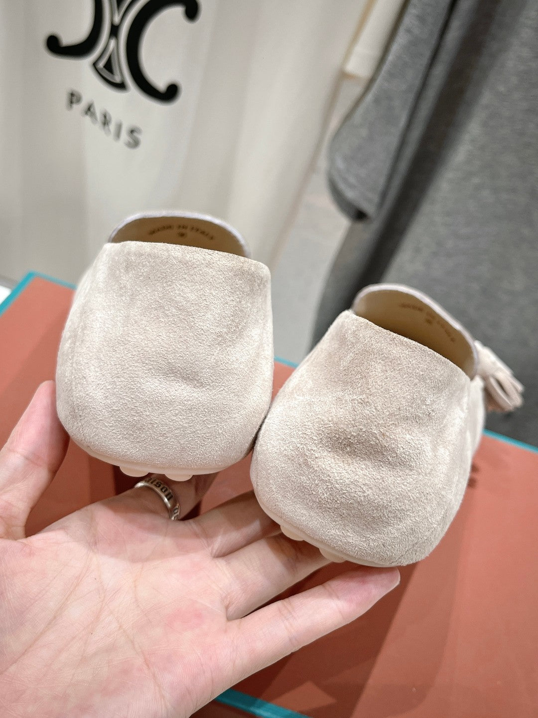 dot sole walk mocassin light brown suede