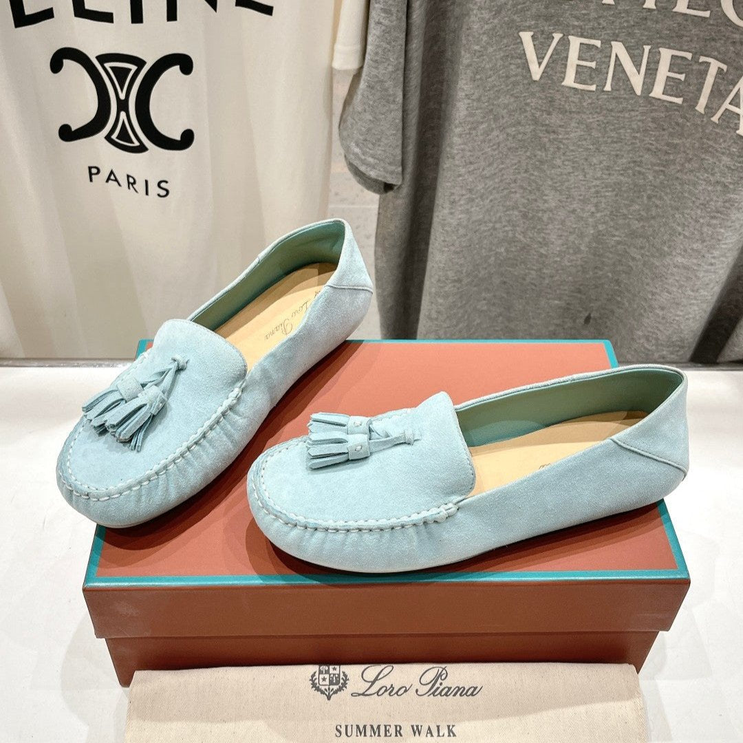 dot sole walk mocassin cloud blue suede