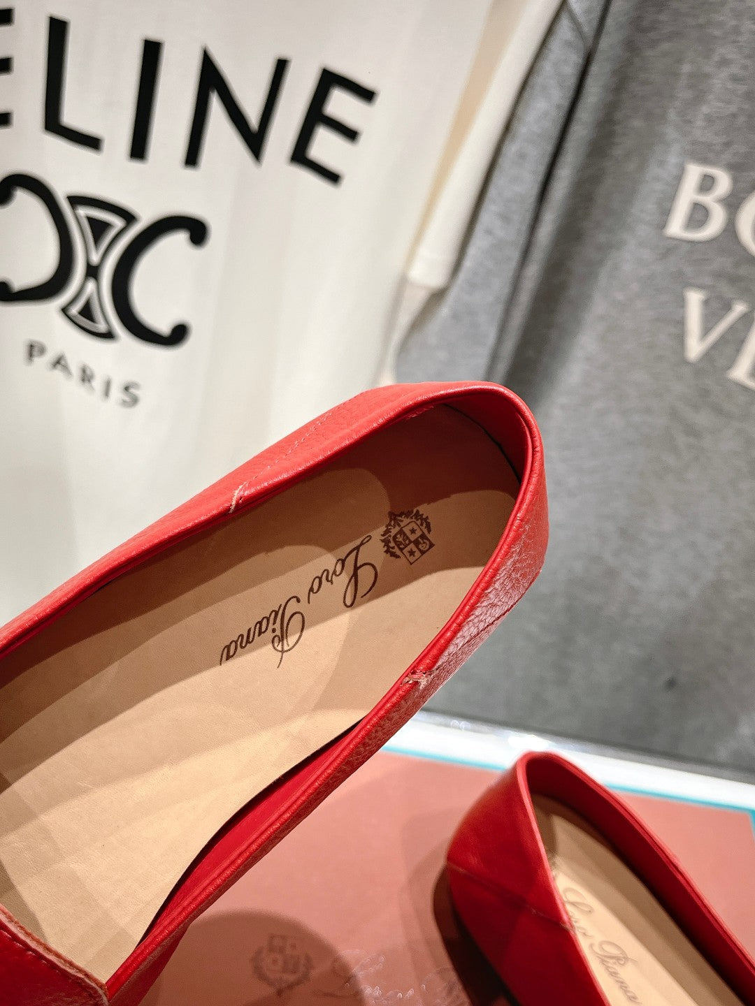 dot sole walk mocassin red calfskin