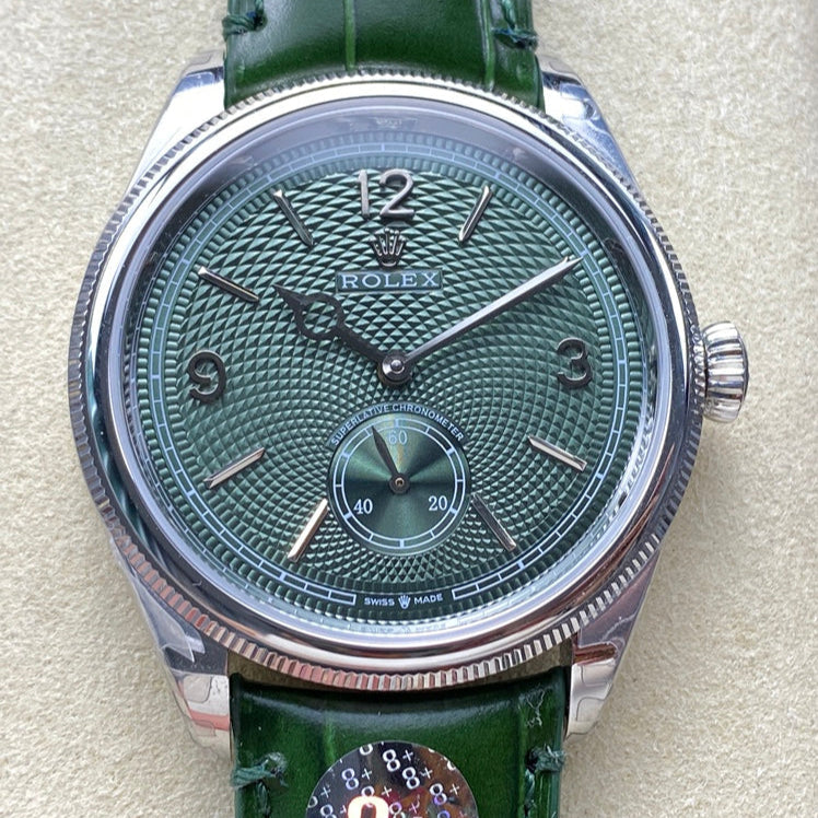 Rolex Perpetual 39mm Silver Green Dial