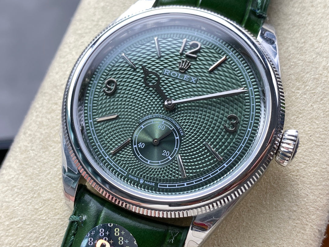 Rolex Perpetual 39mm Silver Green Dial