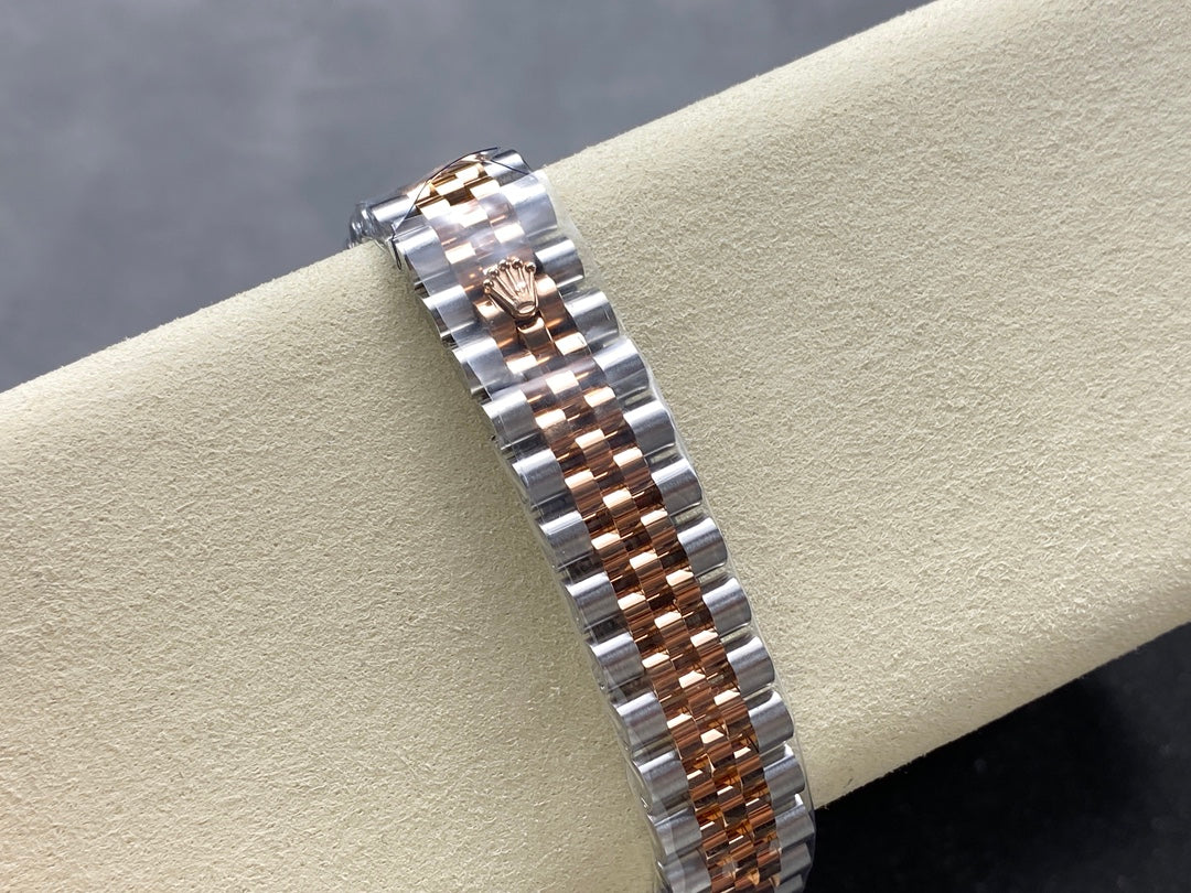 Datejust 31mm Pink Gold Steel White Dial