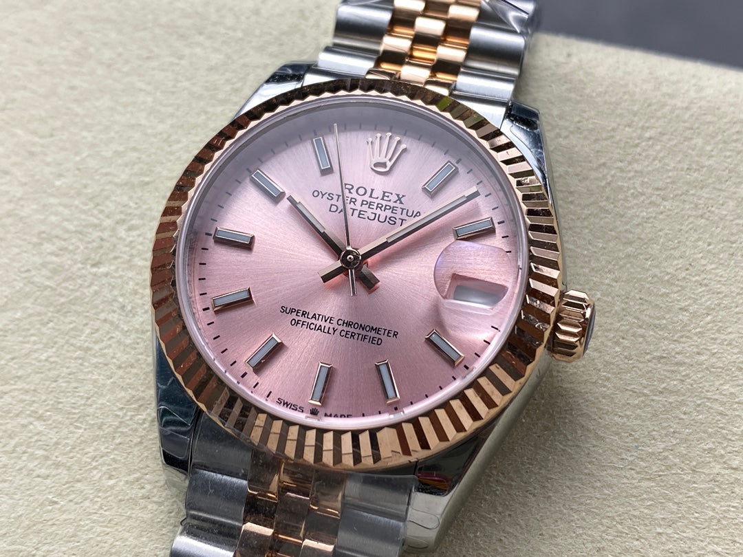 Datejust 31mm Pink Gold Steel Pink Dial