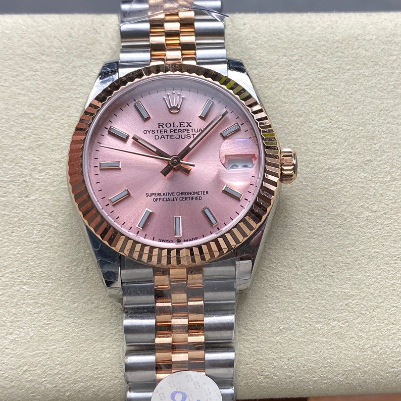 Datejust 31mm Pink Gold Steel Pink Dial