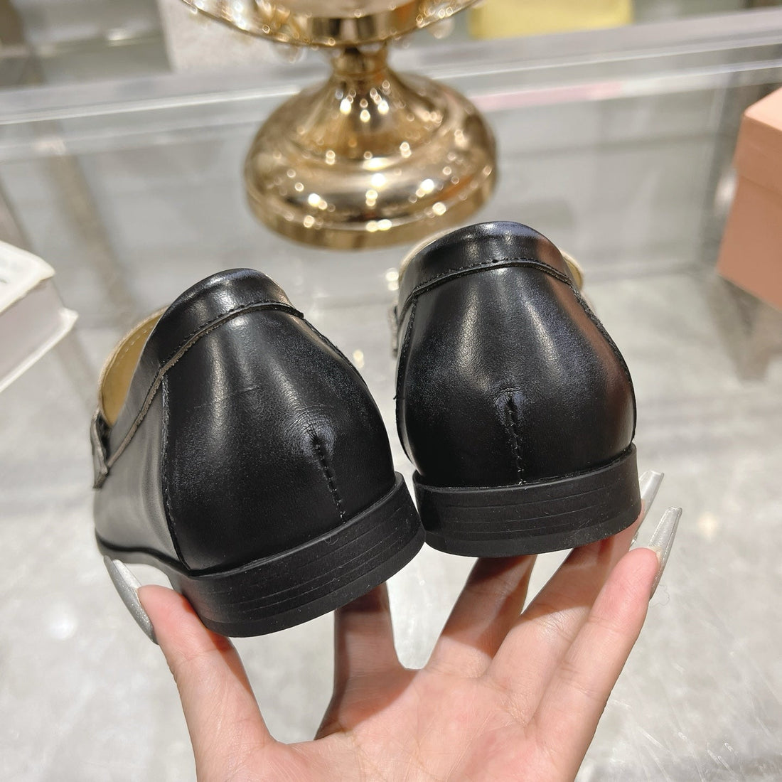 Miu 25C Loafers Black Cowhide 235301