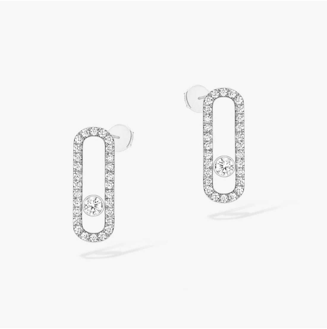 MOVE UNO MEDIUM PAVED DIAMOND EARRINGS