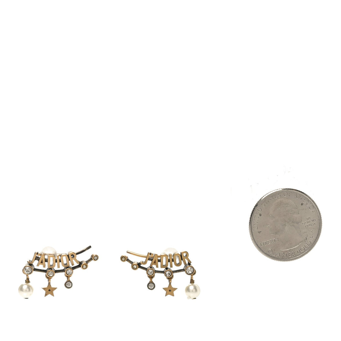 Pearl Crystal J'Adior Earrings Aged Gold