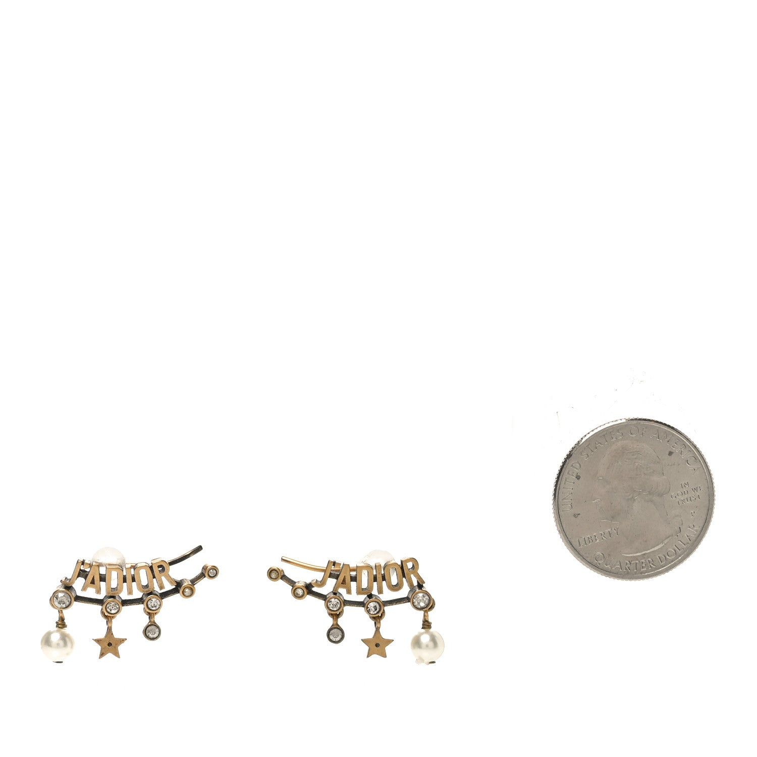 Pearl Crystal J'Adior Earrings Aged Gold