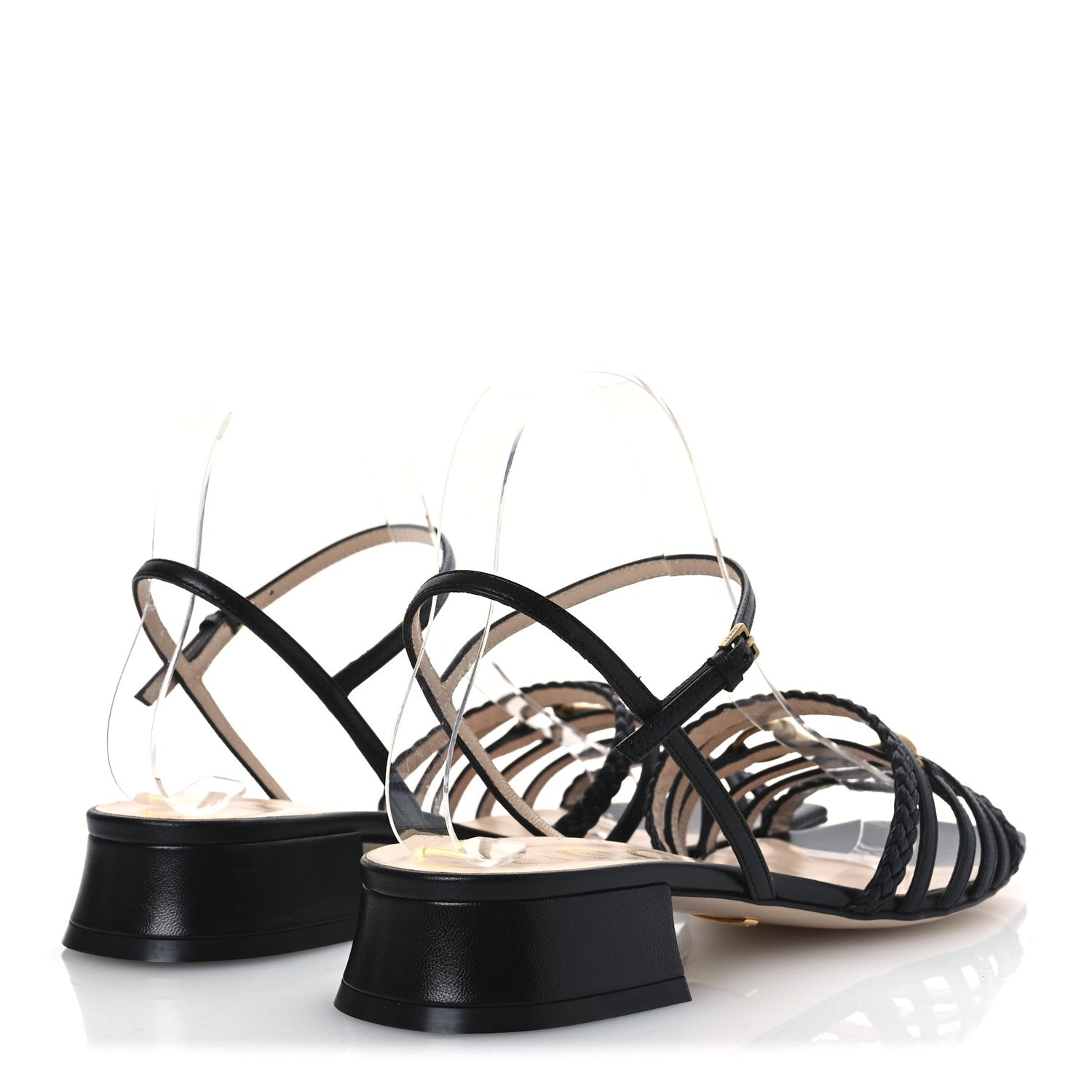 Malaga Kid Braided Ketty Horsebit Sandals 39 Black