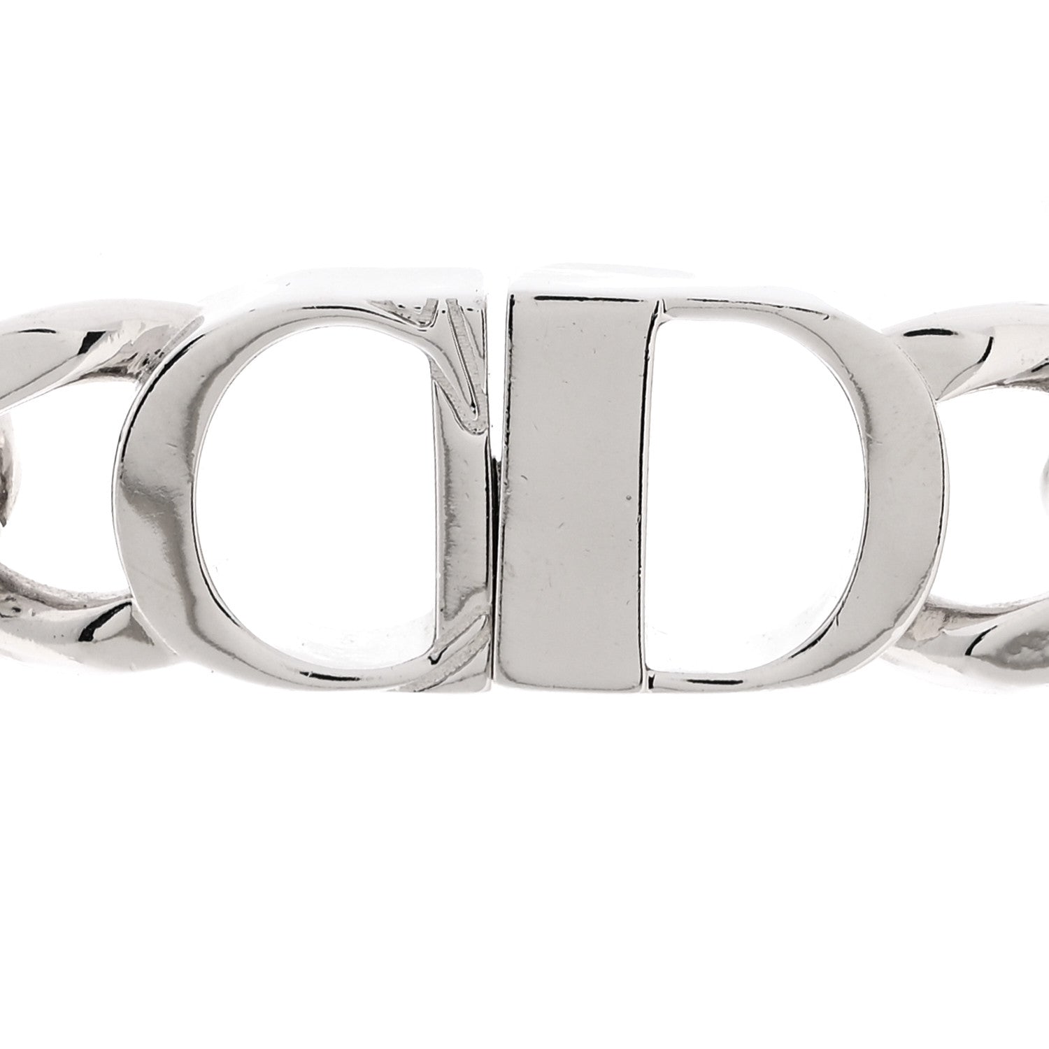 Metal CD Icon Chain Link Necklace Silver