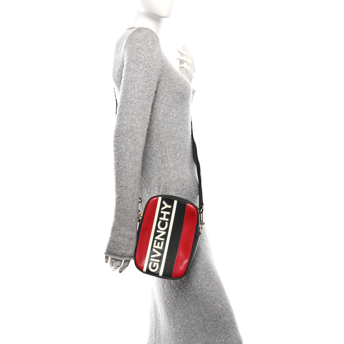 Calfskin MC3 Crossbody Bag Black Red White