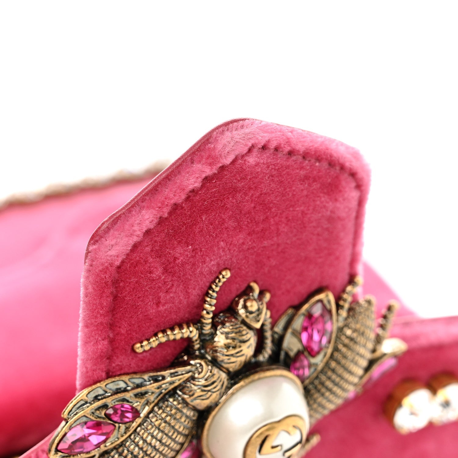 Velvet Crystal Mini Bee Broadway Shoulder Bag Light Raspberry Rose