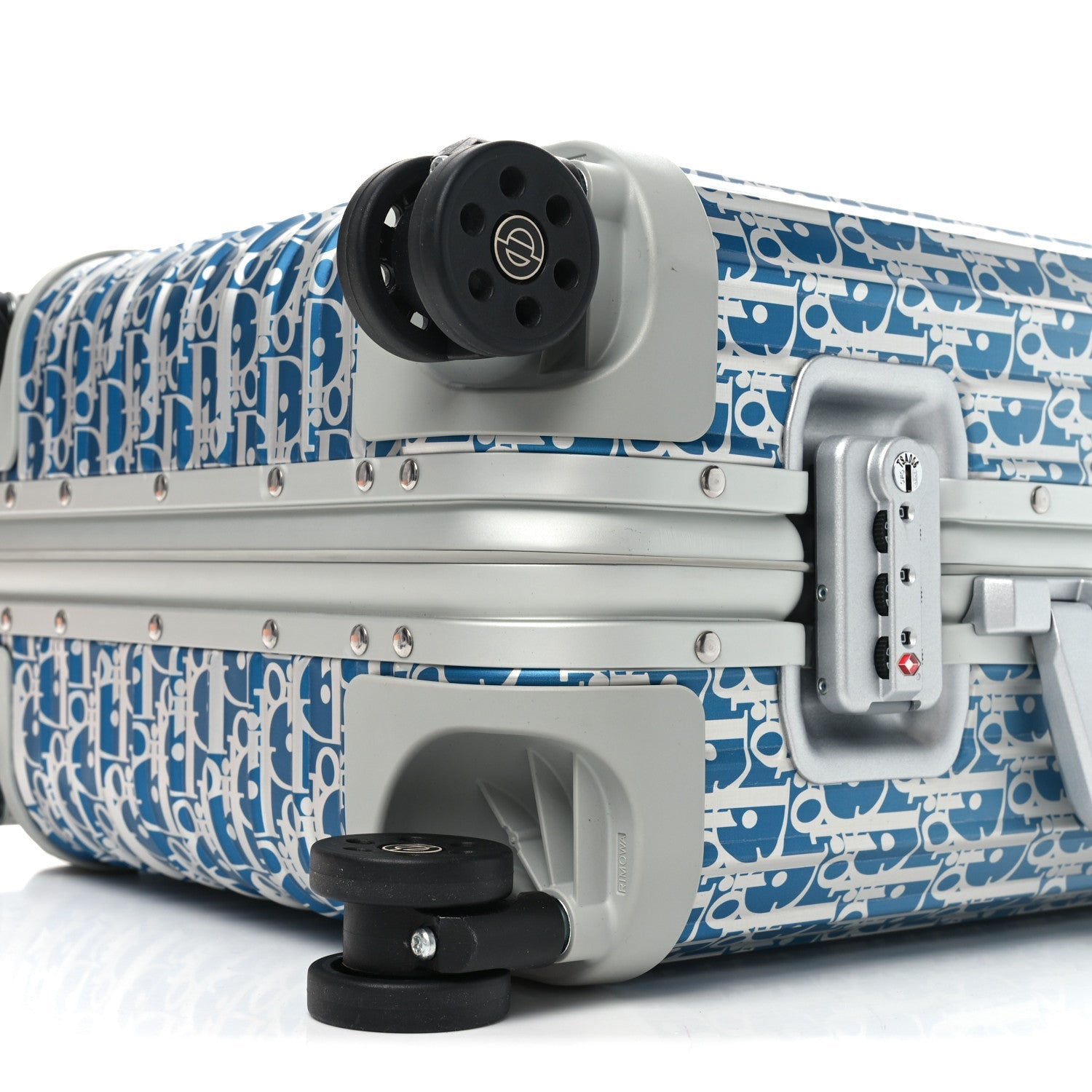 X RIMOWA Aluminum Gradient Cabin Luggage Blue Multi