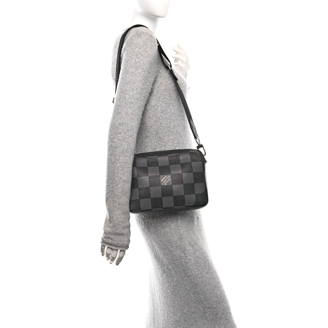 Damier Checkerboard Trio Messenger Graphite