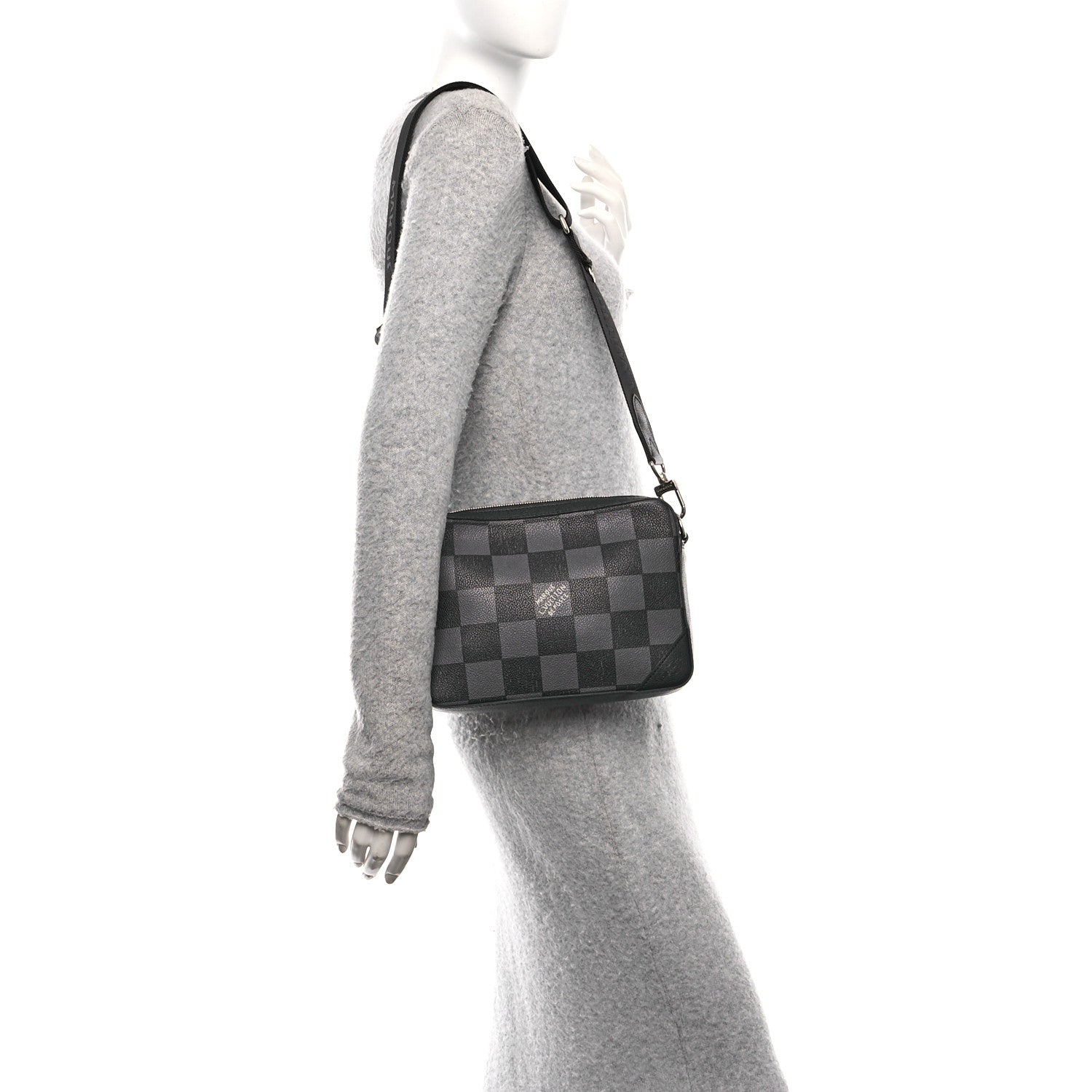 Damier Checkerboard Trio Messenger Graphite