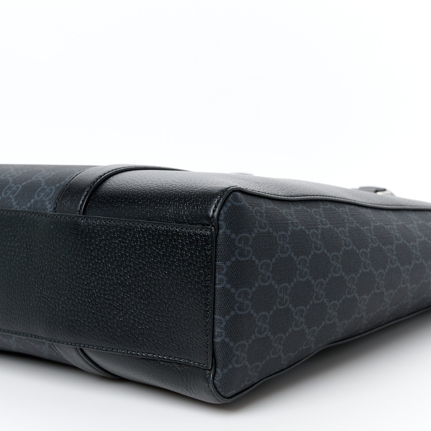 GG Supreme Monogram Calfskin Vertical Tote Black