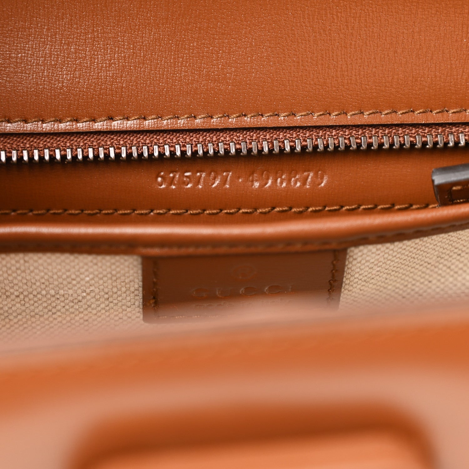 Boarded Dyana Lux Calfskin Web Small Bamboo 1947 Top Handle Bag Brown