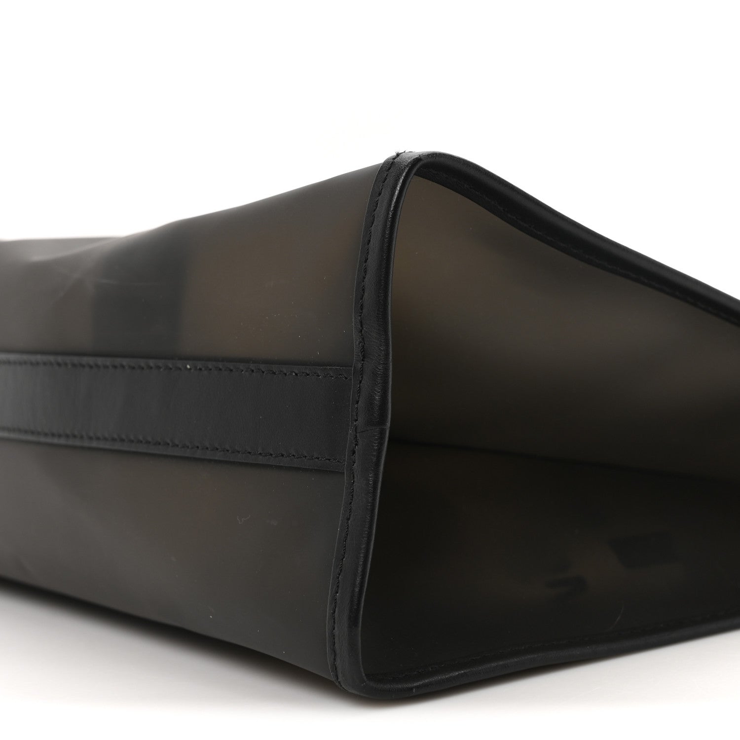 PVC Vitello Faithful Flat Shopping Tote Black