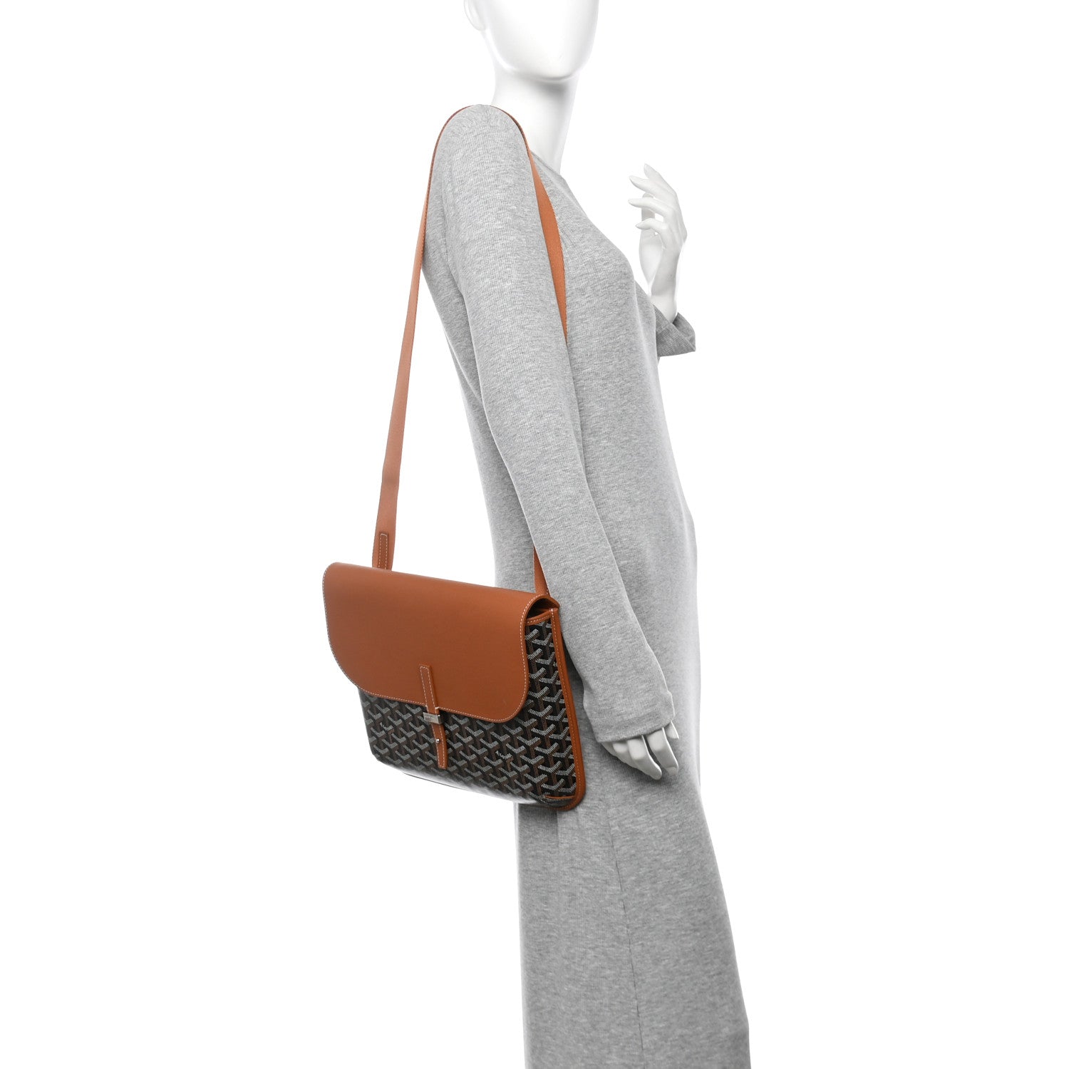 Goyardine Coursier Messenger Bag Black Gold