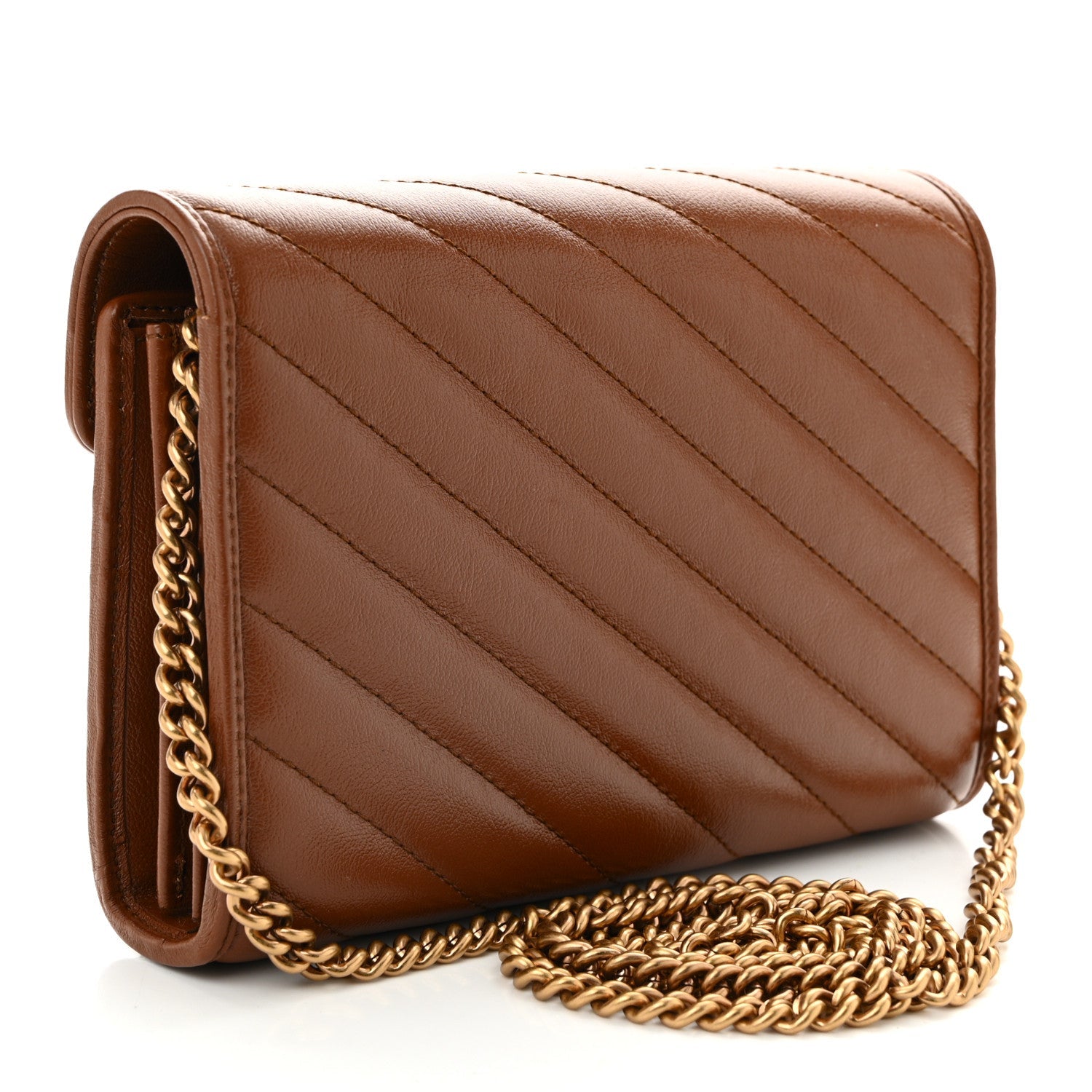 Azalea Calfskin Matelasse Diagonal GG Marmont Chain Wallet Cuir