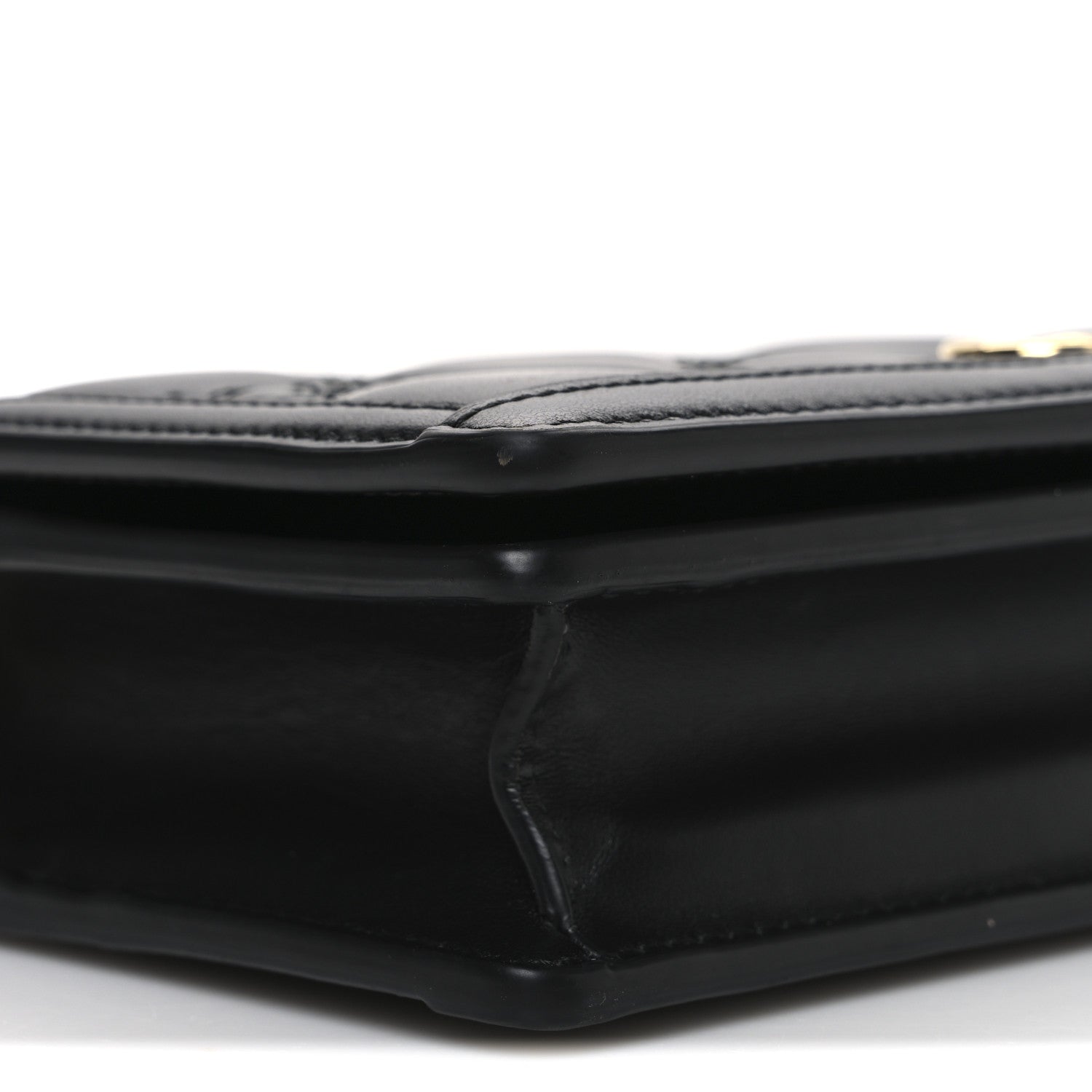 Calfskin GG Matelasse Chain Wallet Black