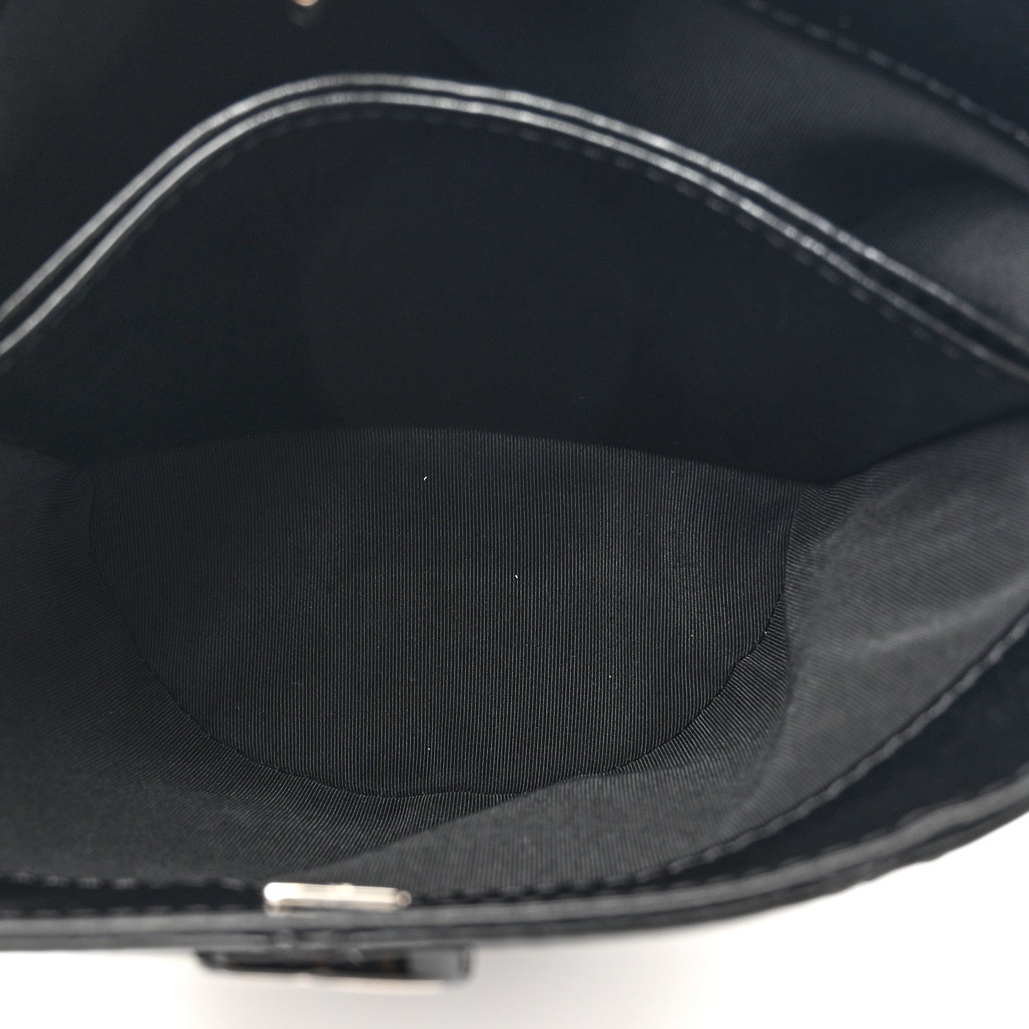 Crumpled Calfskin Quilted Chain Drawstring Bucket Bag Black