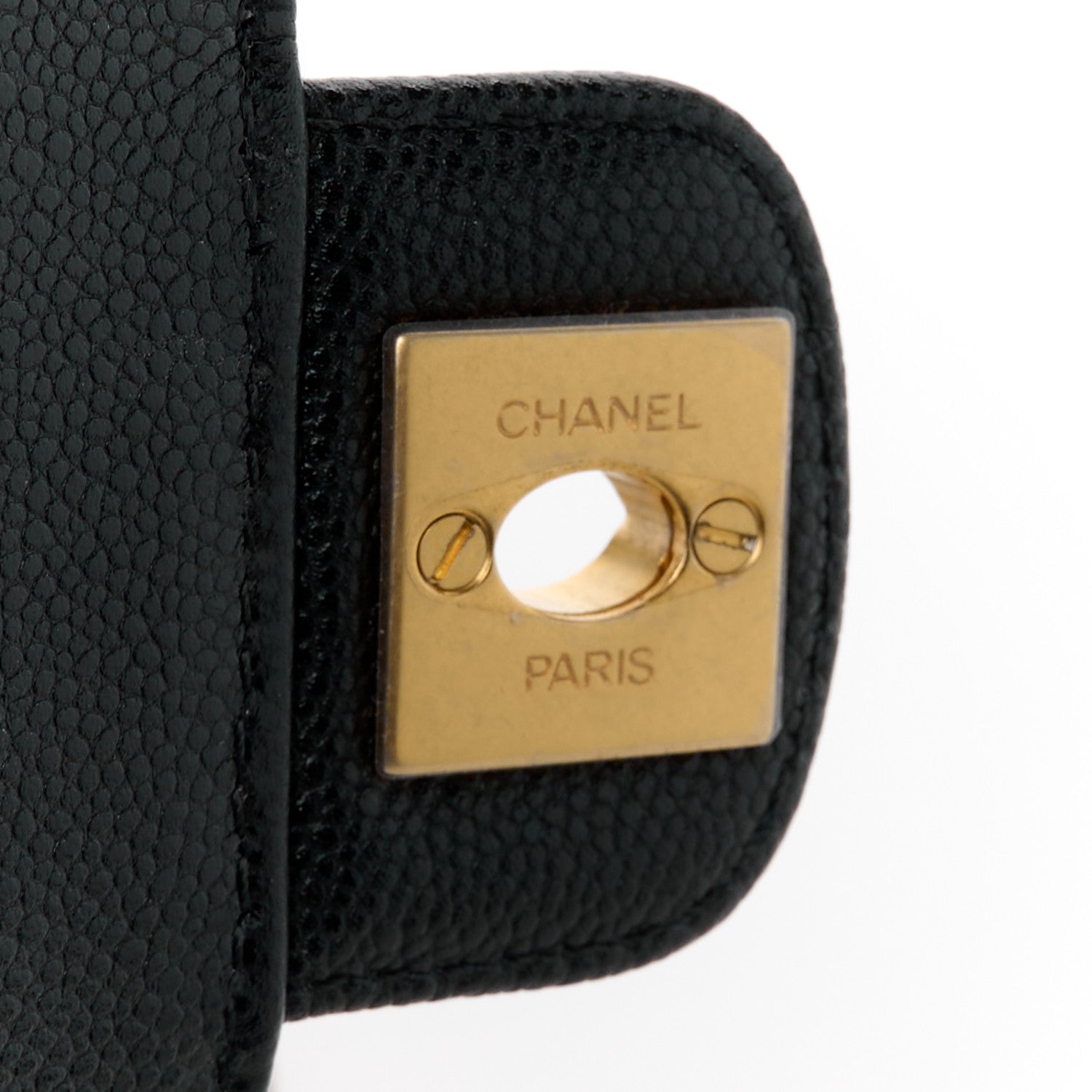 Caviar Quilted Mini Top Handle Flap Black