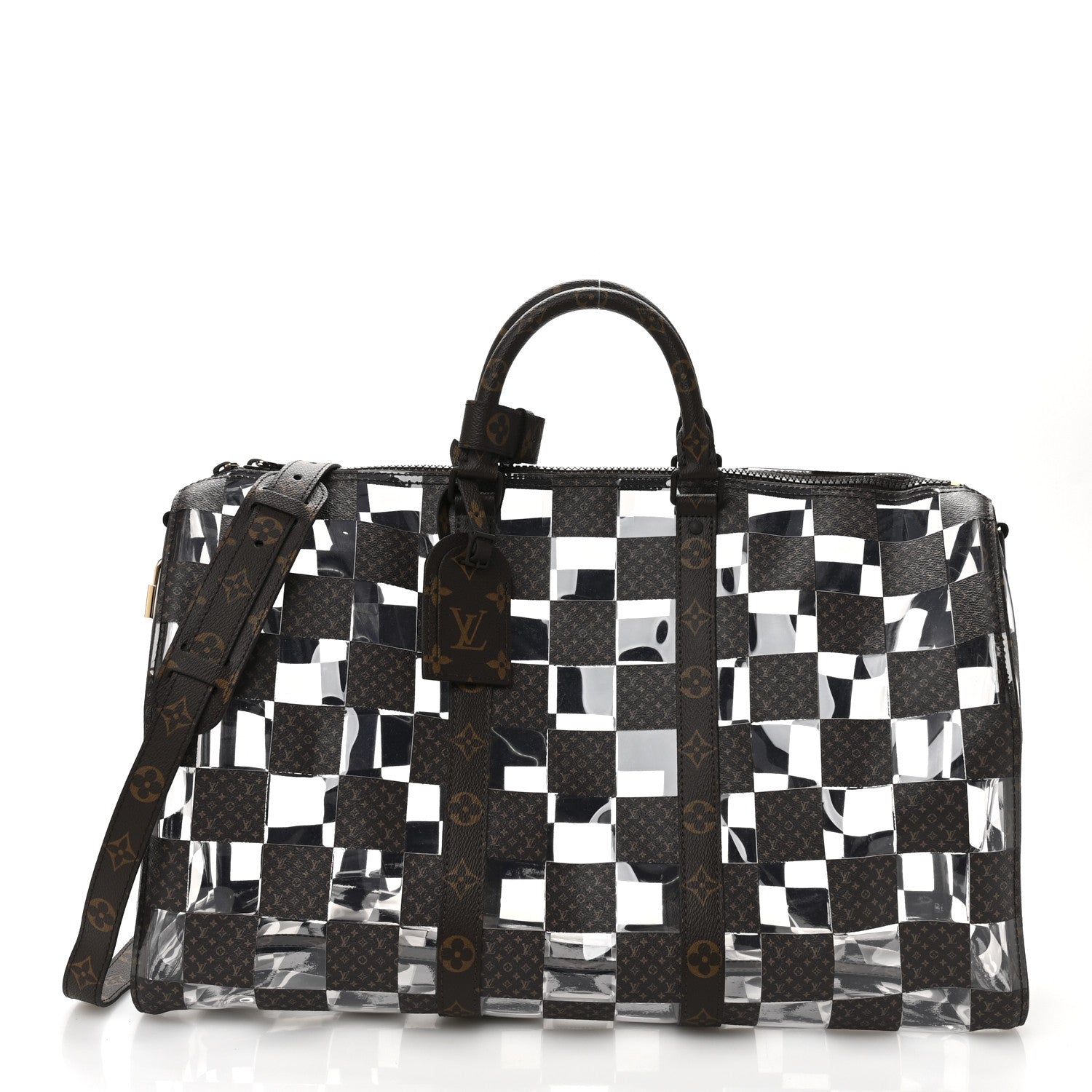 PVC Monogram Chess Keepall Bandouliere 50