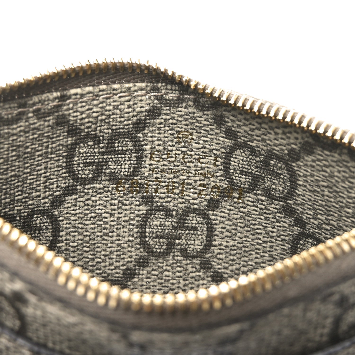 X BALENCIAGA GG Supreme Monogram Zip Card Case Beige Ebony